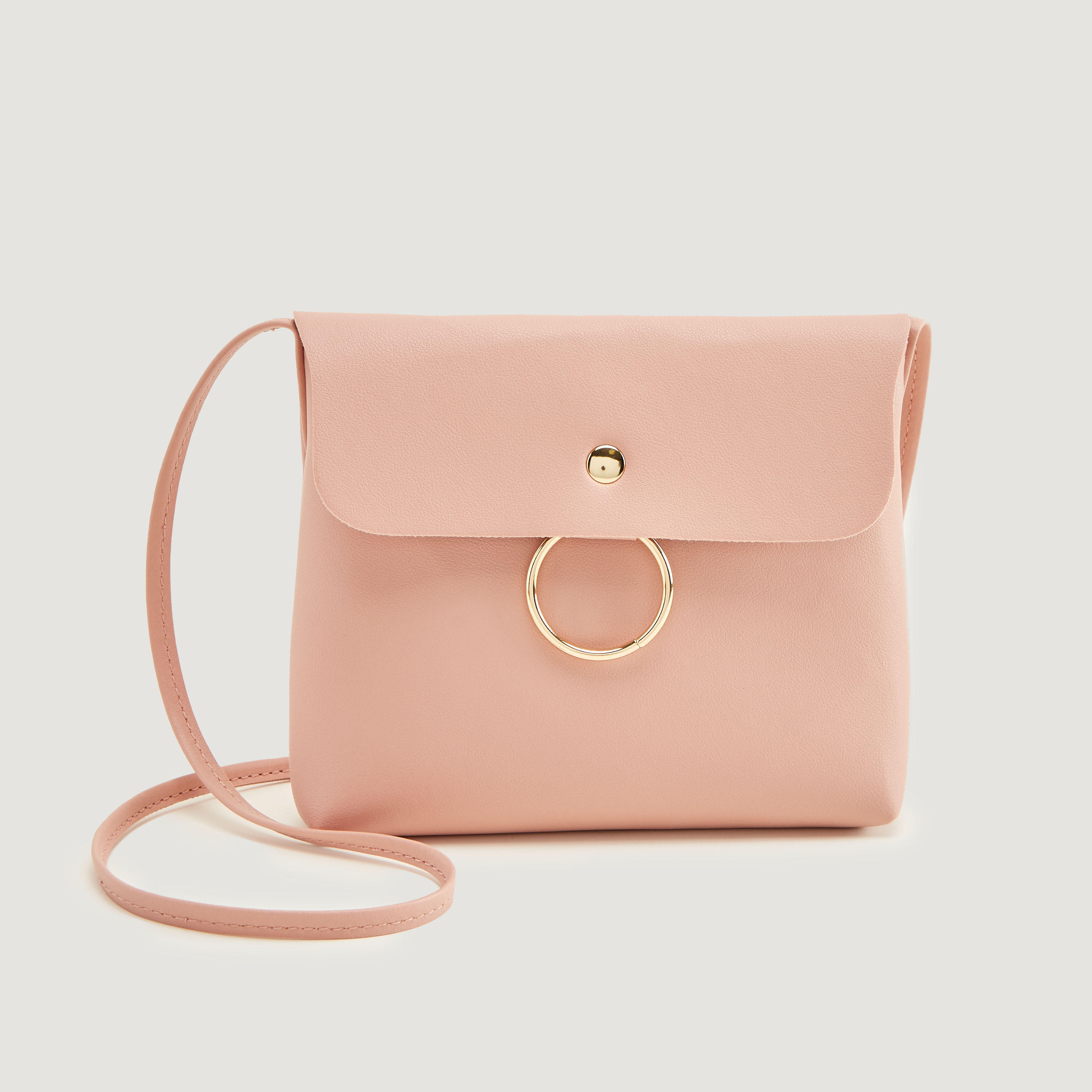 شنطة كروس بودي سادة بحزام وزر إغلاق مغناطيسي من جلو-women-bagsandwallets-handbags-image-1