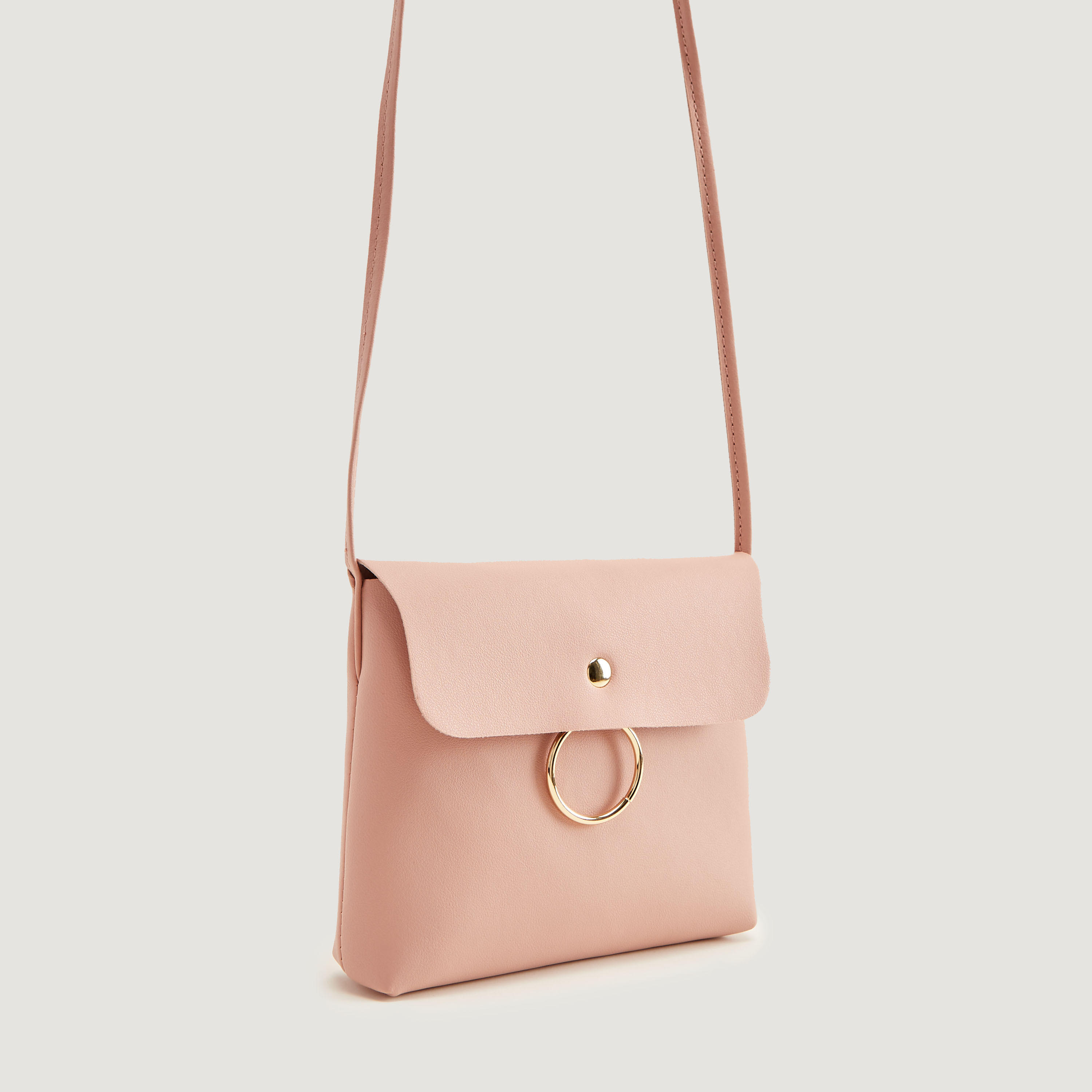 شنطة كروس بودي سادة بحزام وزر إغلاق مغناطيسي من جلو-women-bagsandwallets-handbags-image-3
