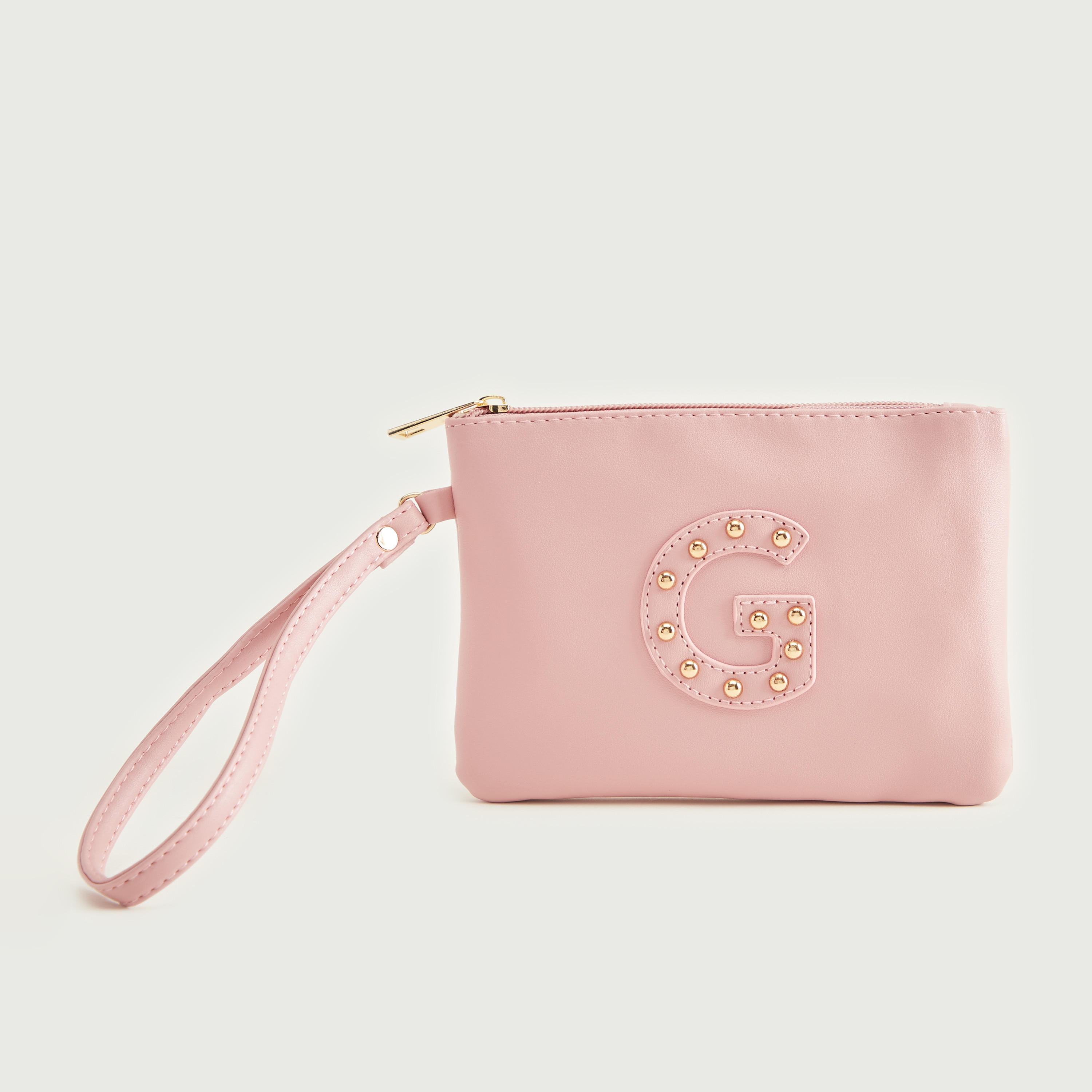 شنطة صغيرة بتصيميم حرف جي مرصّع مع سوار وسحّاب إغلاق من جلو-women-bagsandwallets-wallets-image-1