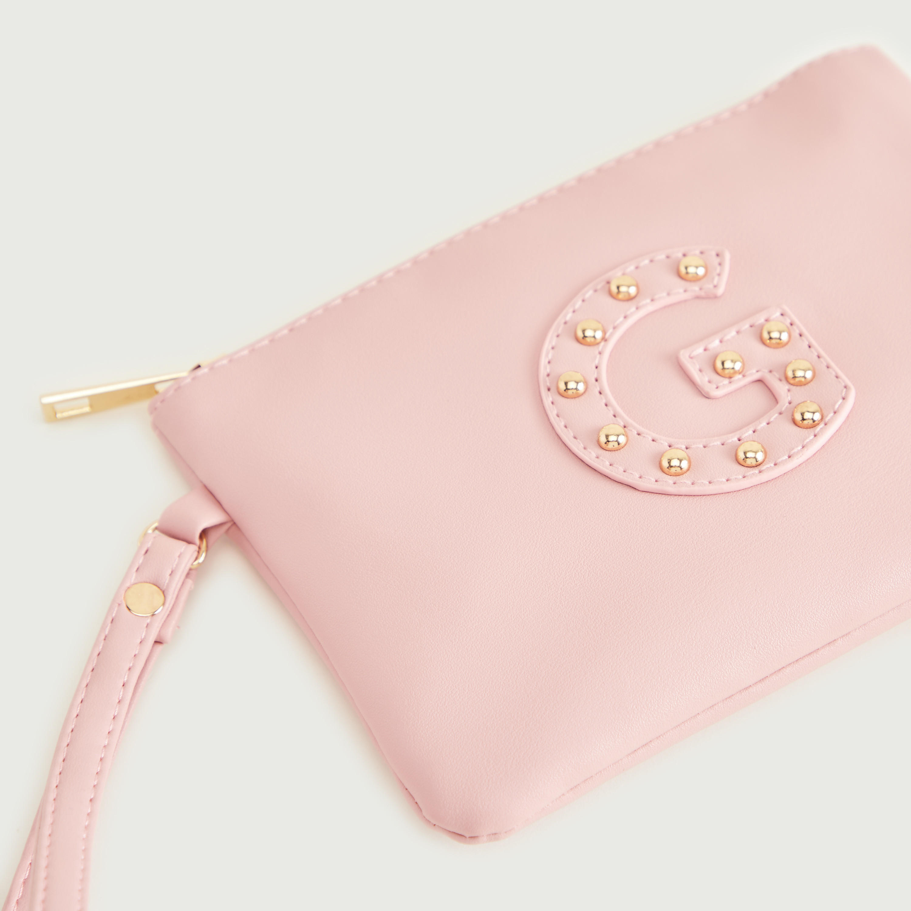 شنطة صغيرة بتصيميم حرف جي مرصّع مع سوار وسحّاب إغلاق من جلو-women-bagsandwallets-wallets-image-3