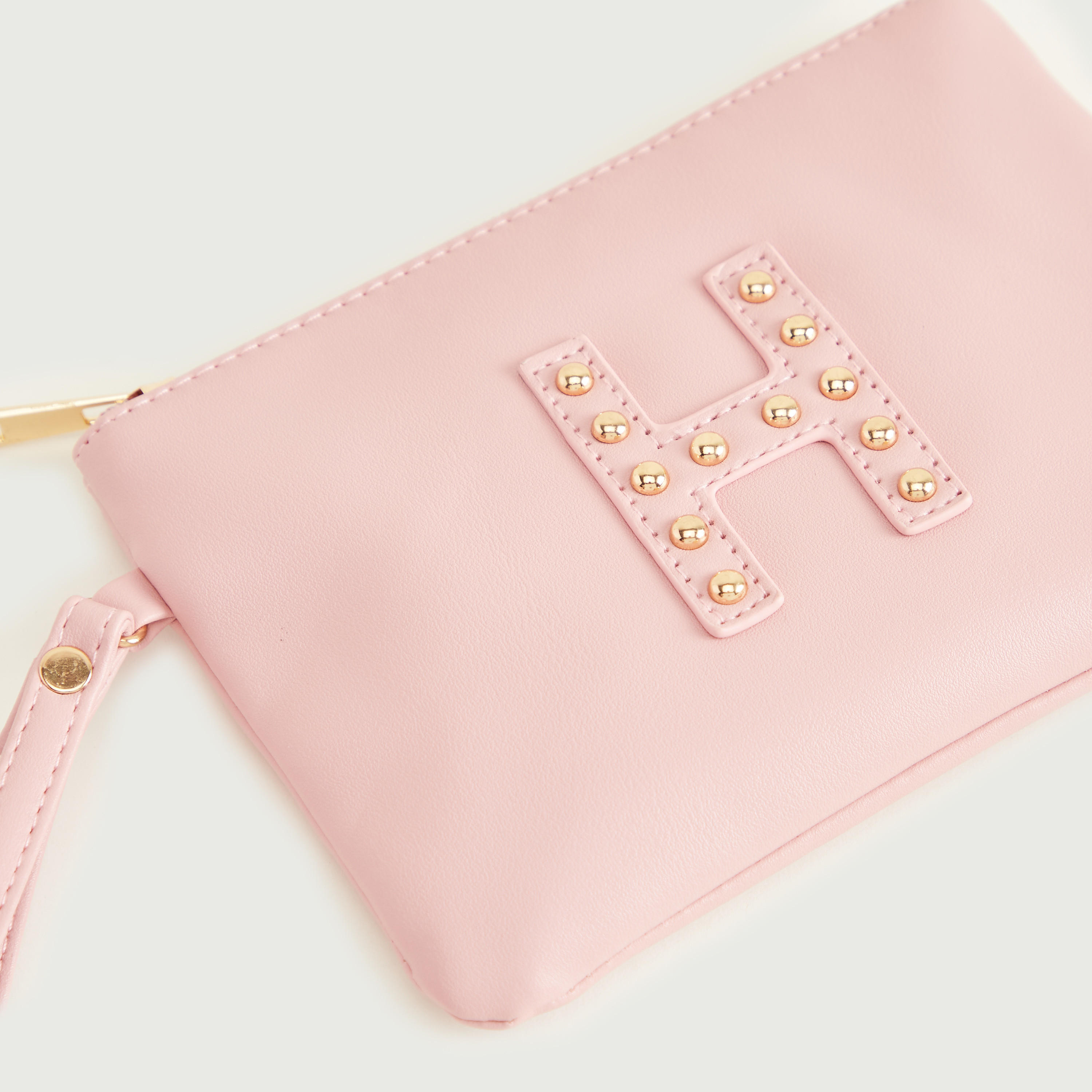 شنطة صغيرة بتصيميم حرف ايتش مرصّع مع سوار وسحّاب إغلاق من جلو-women-bagsandwallets-wallets-image-3