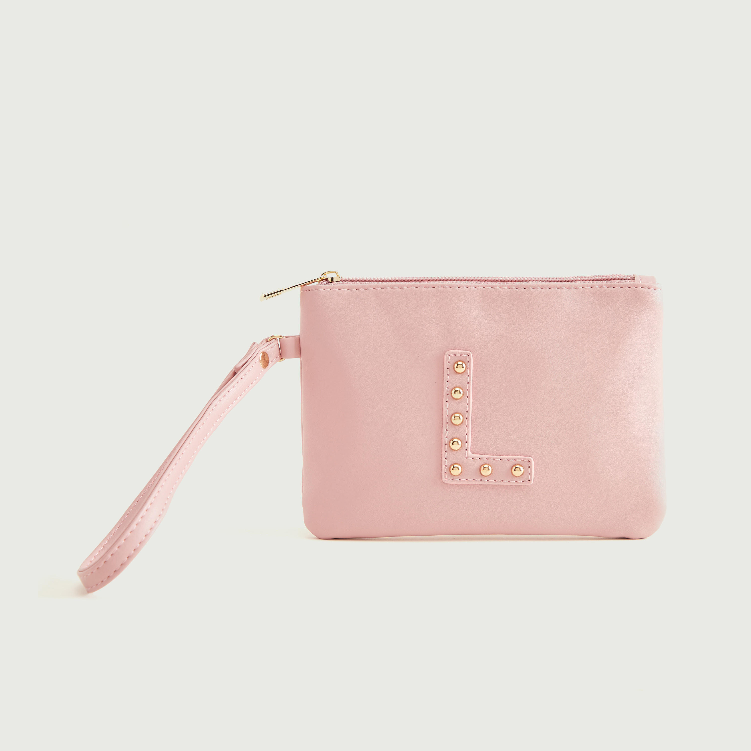 شنطة صغيرة بتصيميم حرف أل مرصّع مع سوار وسحّاب إغلاق من جلو-women-bagsandwallets-wallets-image-4