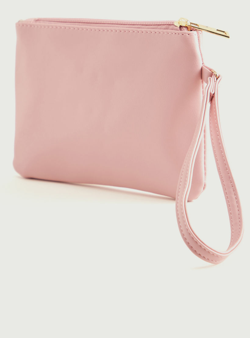 شنطة صغيرة بتصيميم حرف أل مرصّع مع سوار وسحّاب إغلاق من جلو-women-bagsandwallets-wallets-image-3