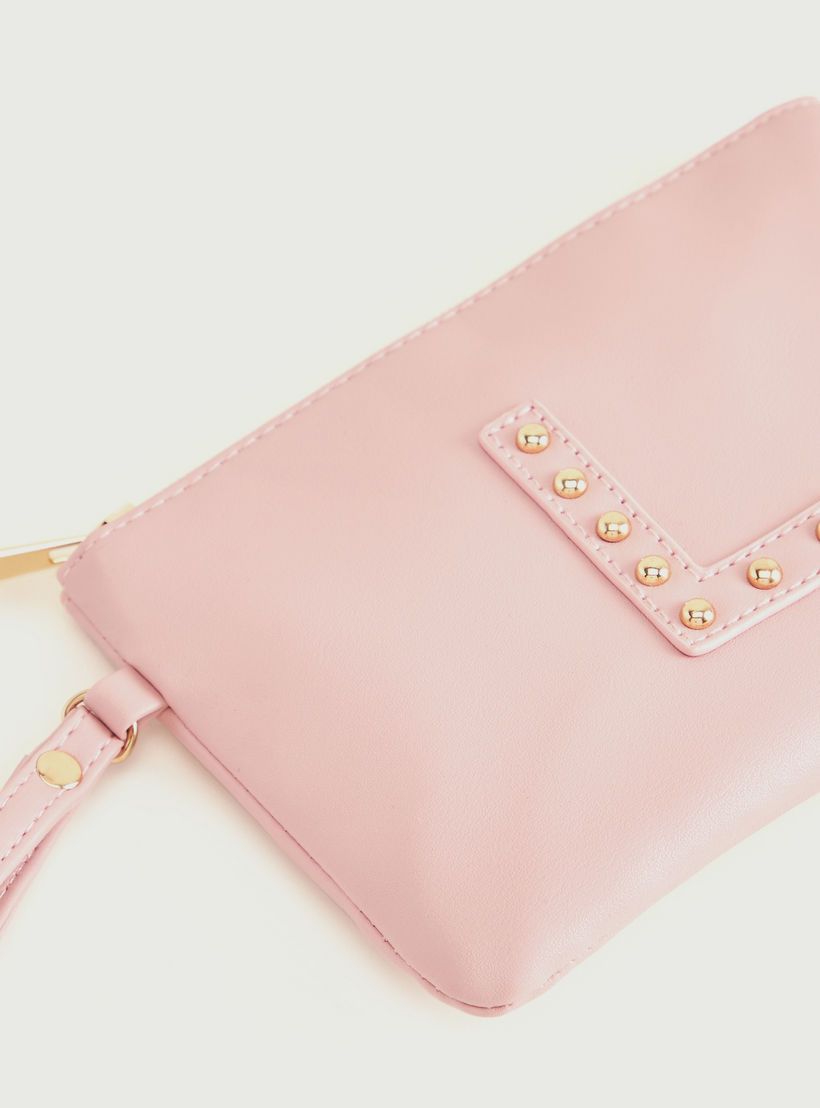 شنطة صغيرة بتصيميم حرف أل مرصّع مع سوار وسحّاب إغلاق من جلو-women-bagsandwallets-wallets-image-2