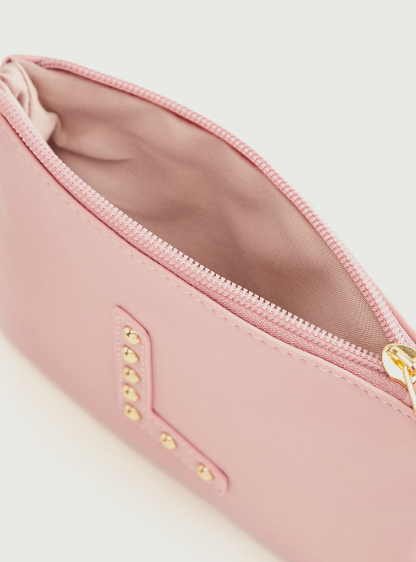 شنطة صغيرة بتصيميم حرف أل مرصّع مع سوار وسحّاب إغلاق من جلو-women-bagsandwallets-wallets-image-1