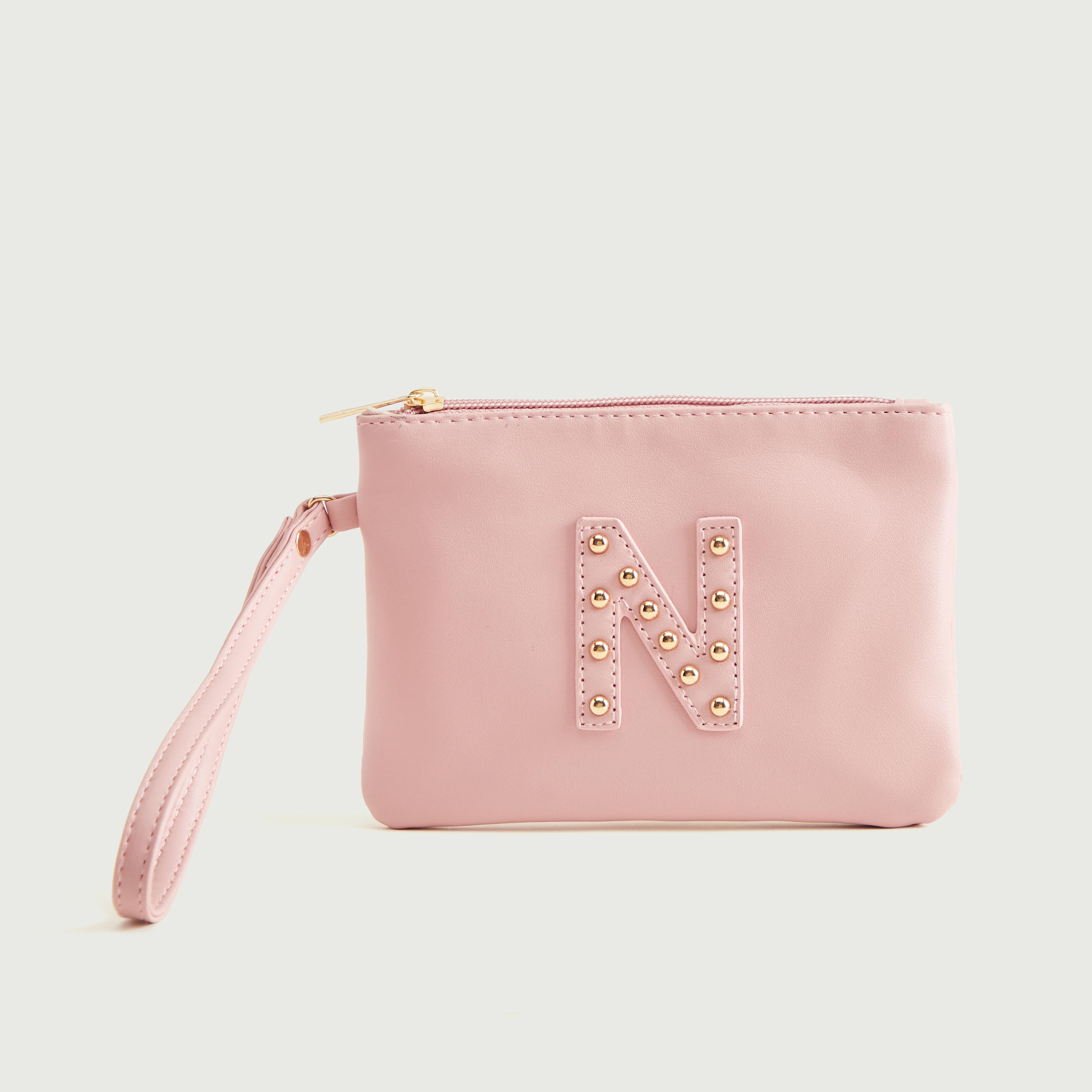 شنطة صغيرة بتصيميم حرف ان مرصّع مع سوار وسحّاب إغلاق من جلو-women-bagsandwallets-wallets-image-4