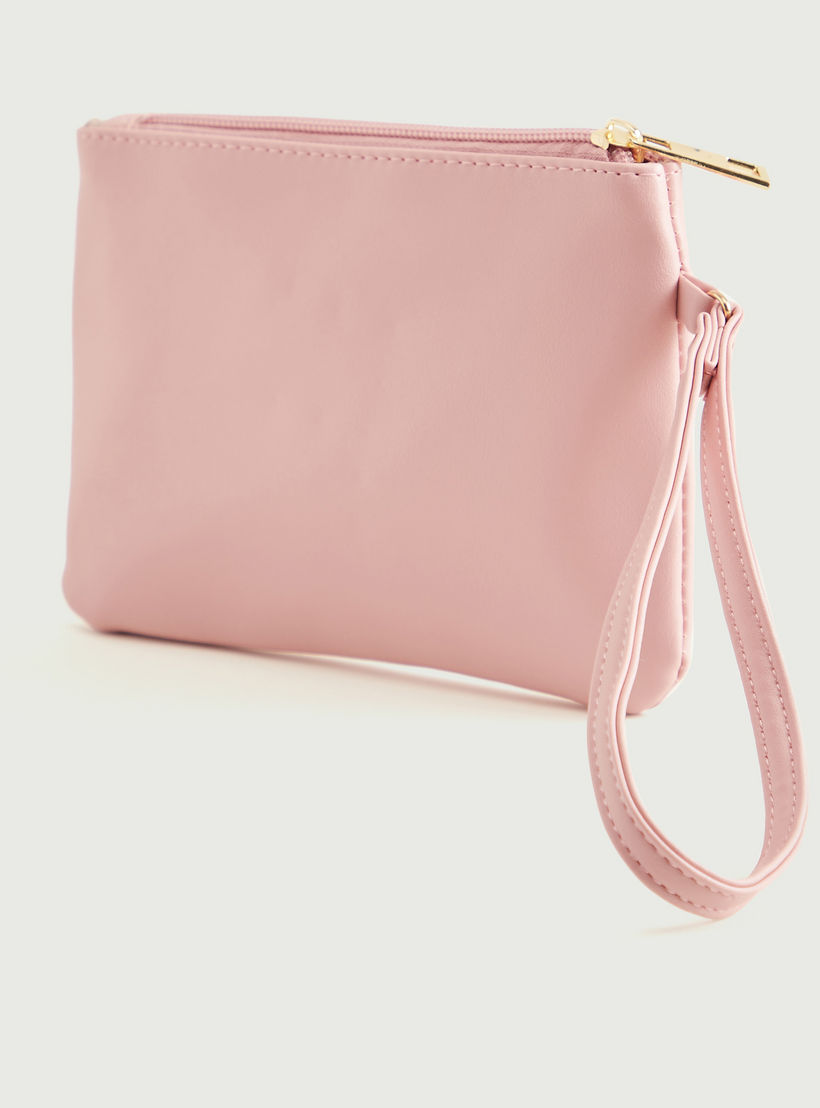 شنطة صغيرة بتصيميم حرف ان مرصّع مع سوار وسحّاب إغلاق من جلو-women-bagsandwallets-wallets-image-3
