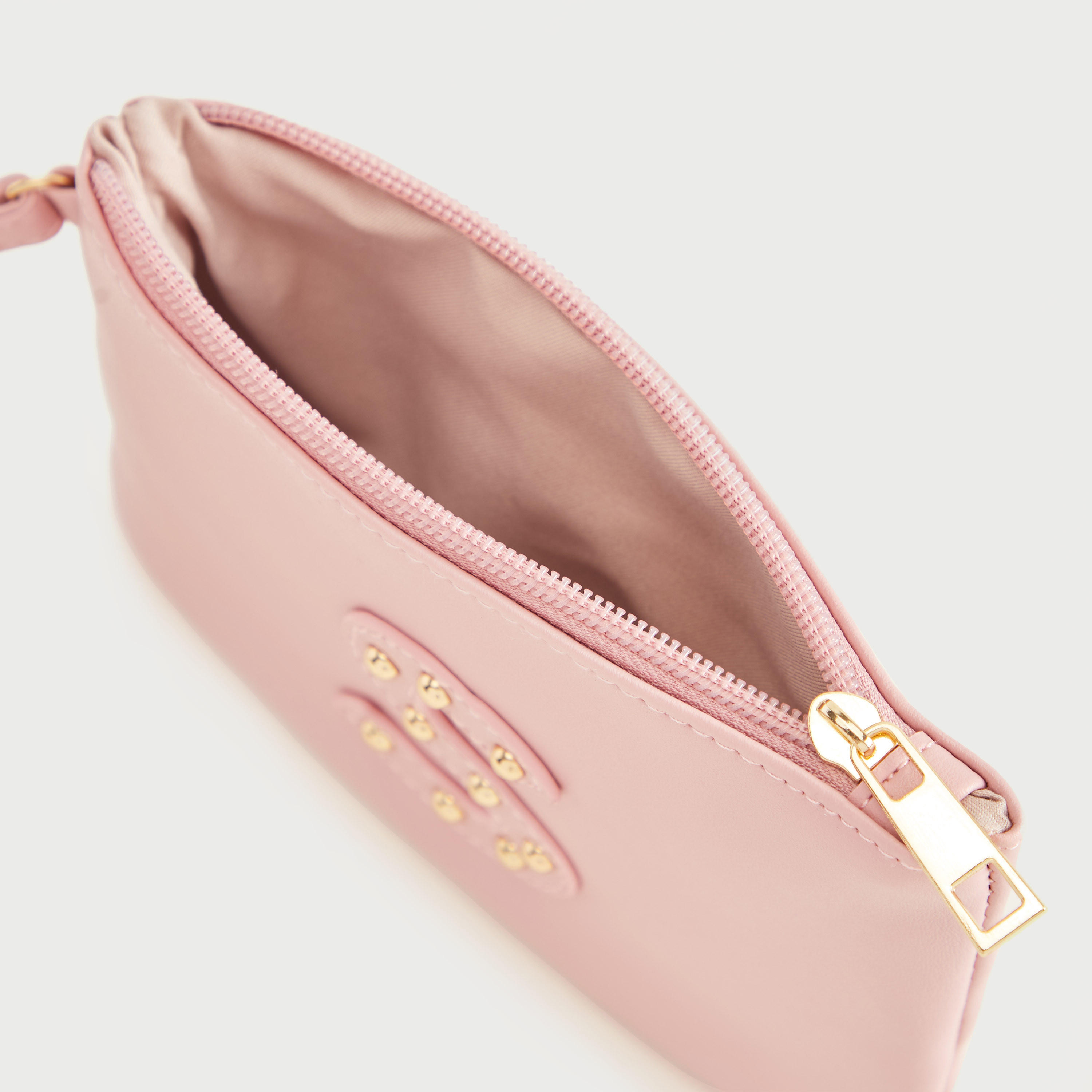 Gloo Studded Alphabet Pouch with Zipper Closure and Wrist Tag-women-bagsandwallets-wallets-image-4