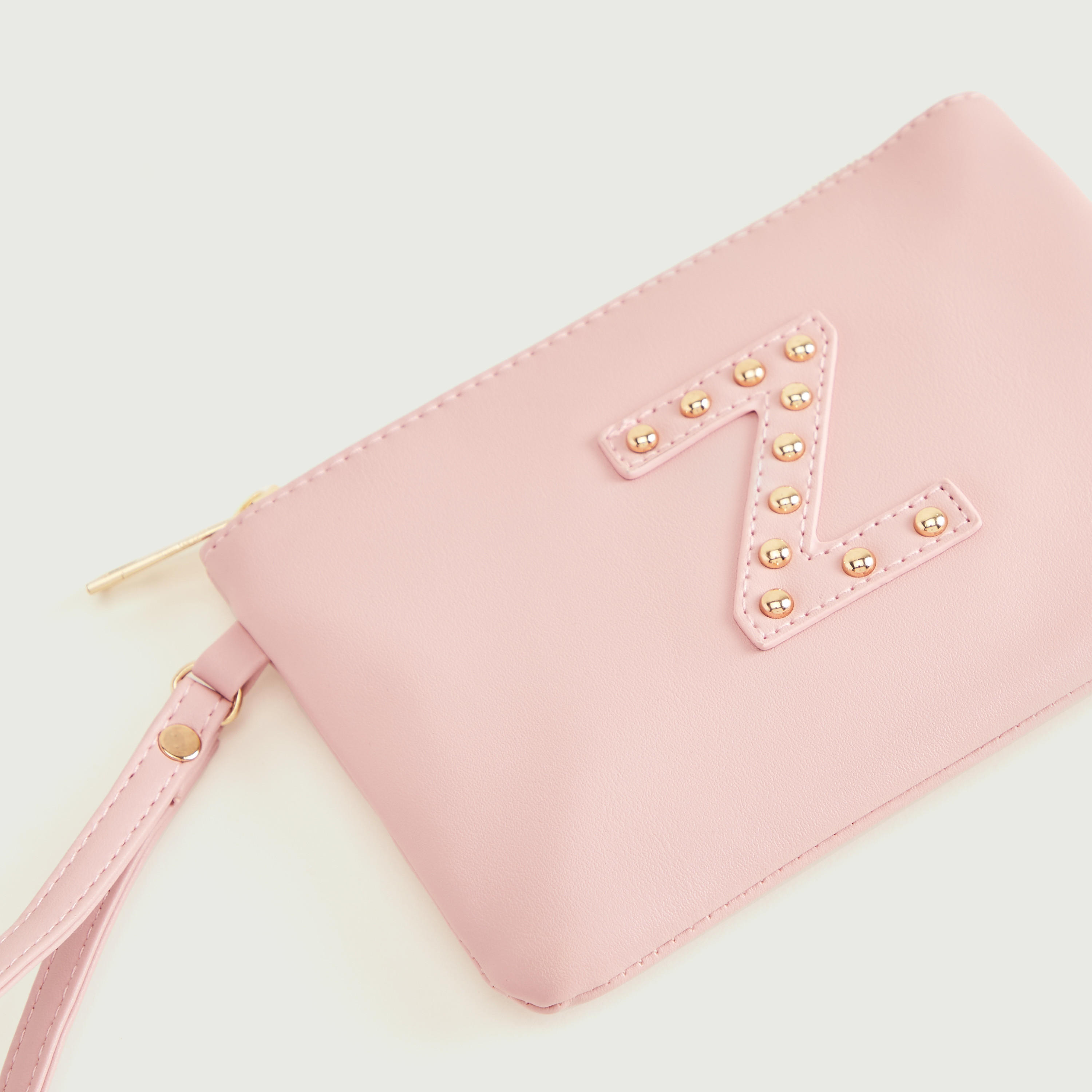 Gloo Studded Alphabet Z Pouch with Wrist Tag and Zipper Closure-women-bagsandwallets-wallets-image-3