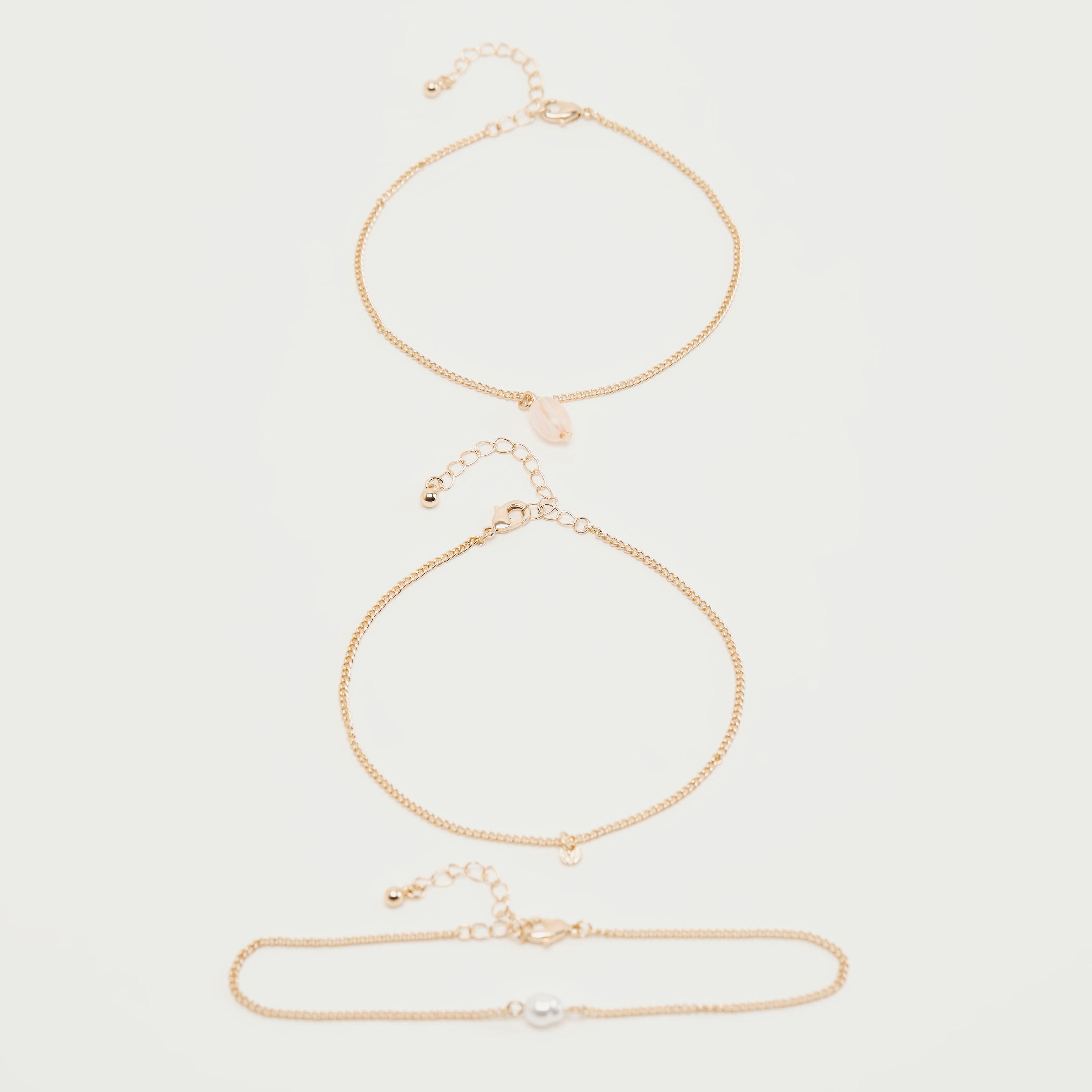 خلخال مزيّن ميتالك - طقم من 3 قطع-women-watchesandjewellery-jewellery-anklets-image-1