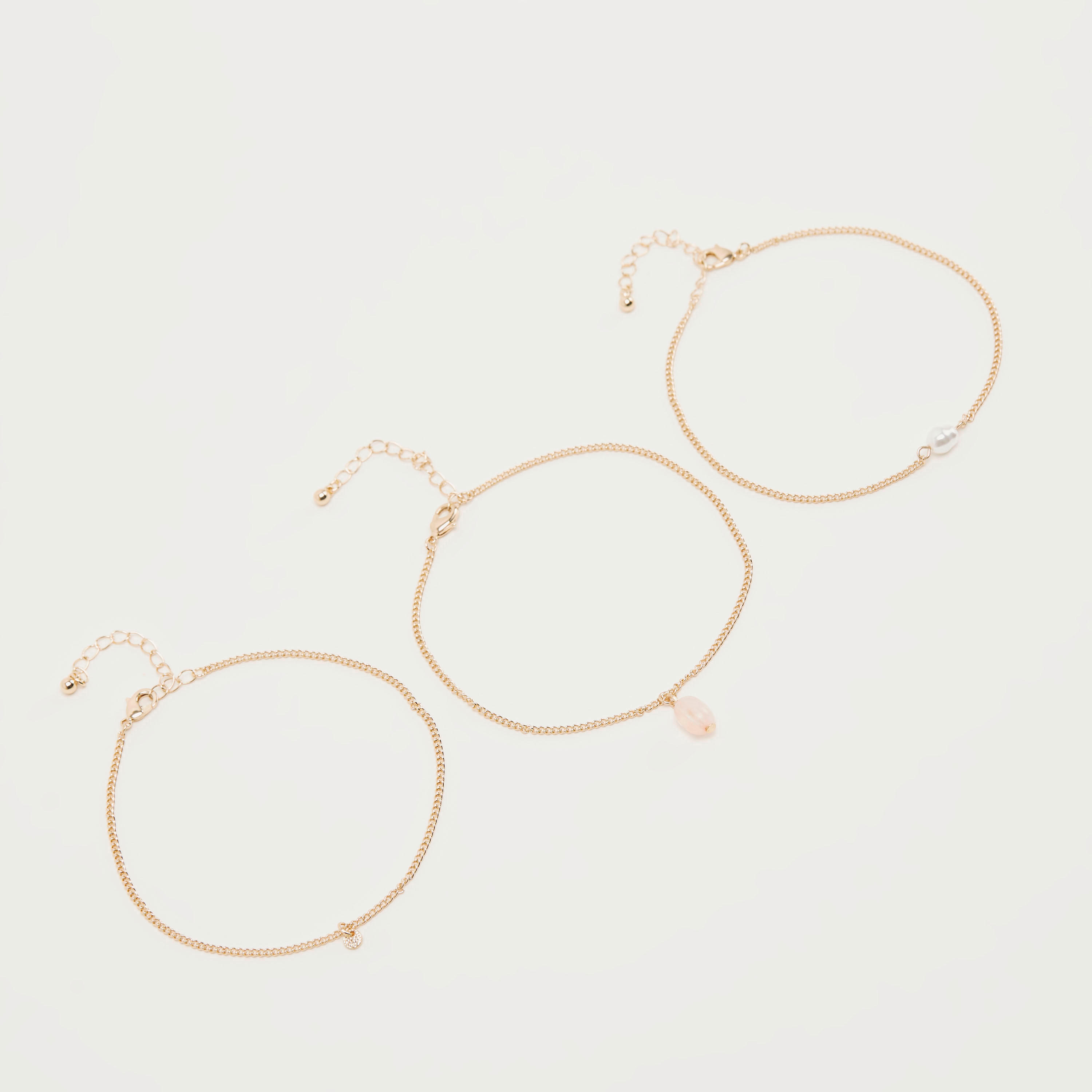 خلخال مزيّن ميتالك - طقم من 3 قطع-women-watchesandjewellery-jewellery-anklets-image-4