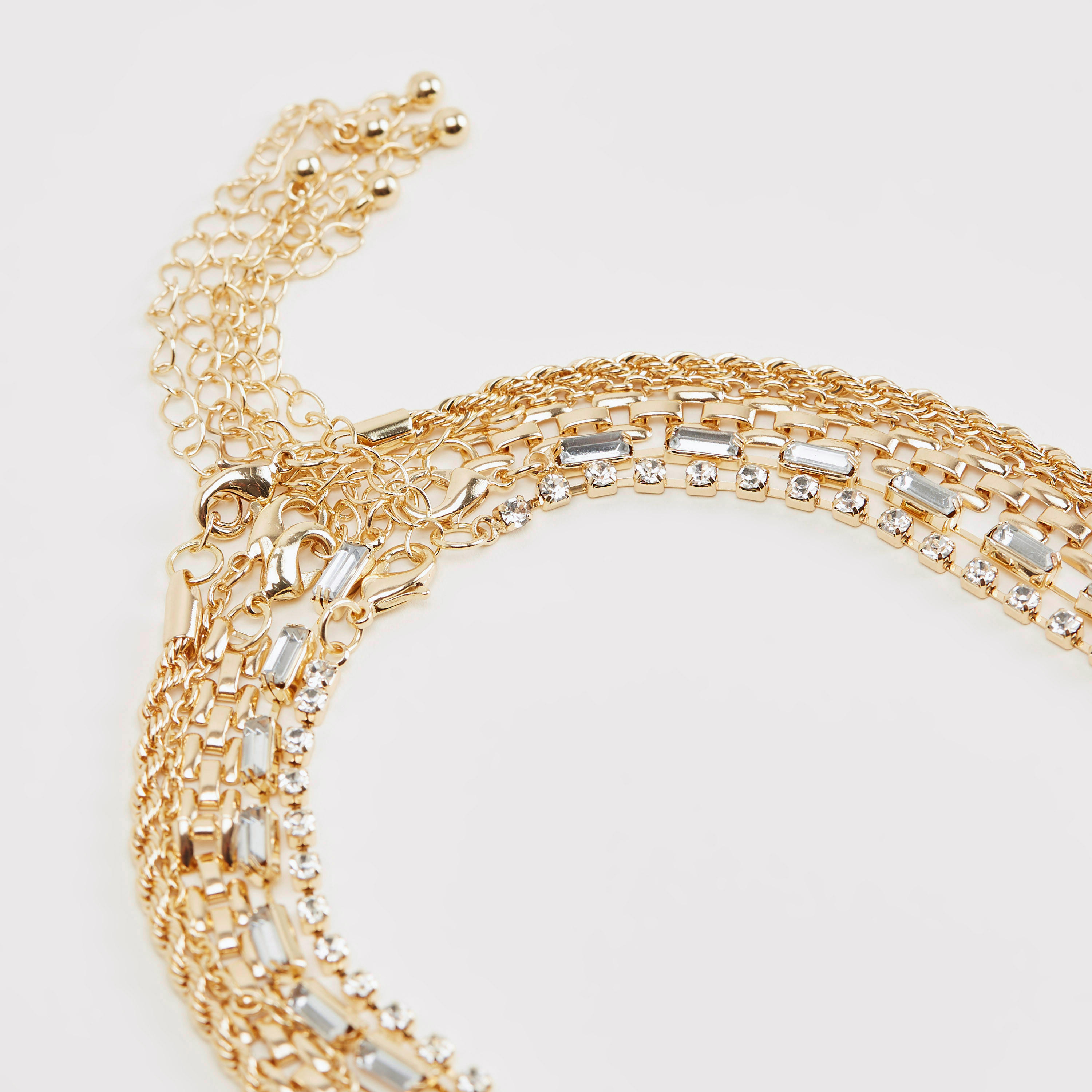 قلادات ألوان متنوعة بمشبك إغلاق - طقم 5 قطع-women-watchesandjewellery-jewellery-necklacesandpendants-image-3
