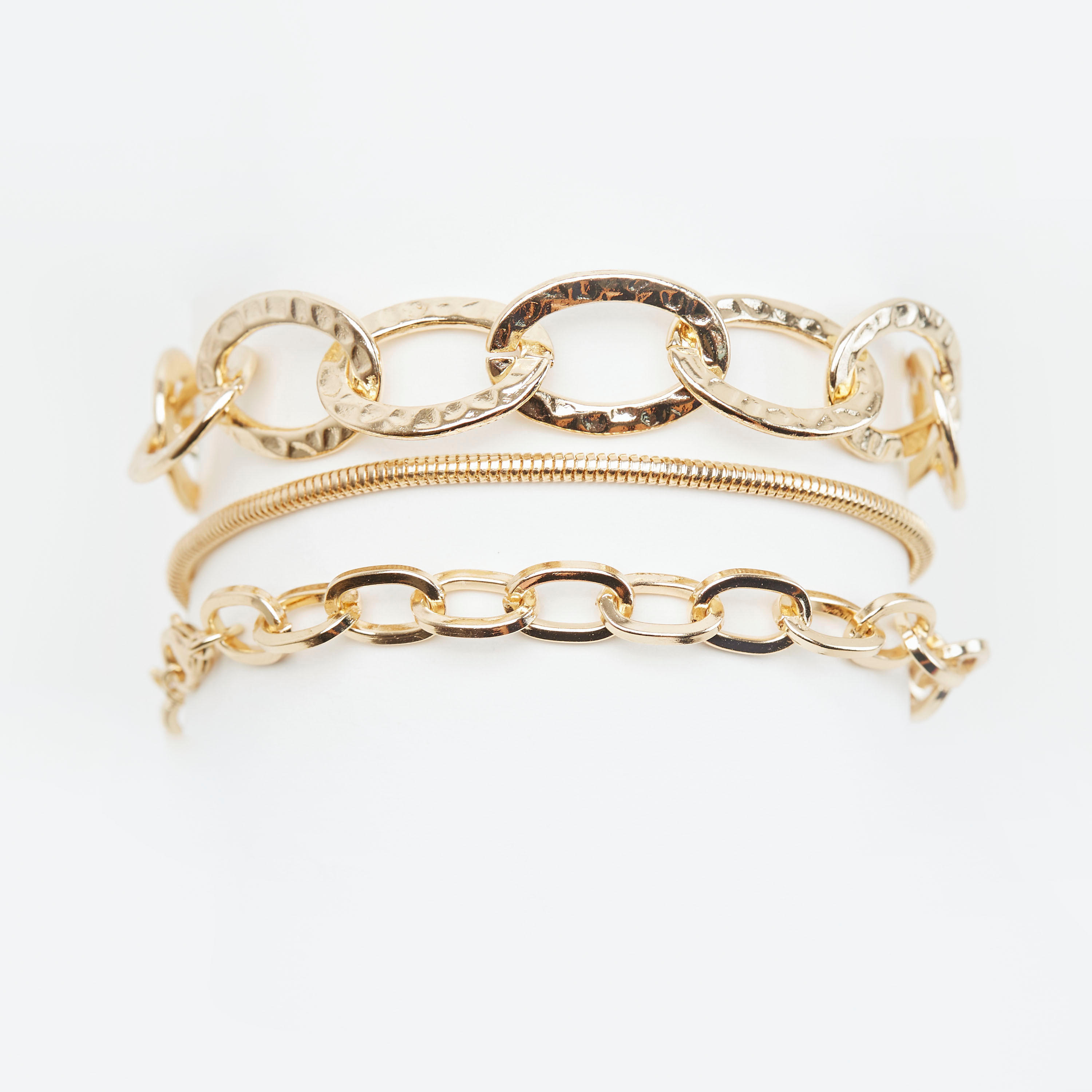 أساور ميتاليك بمشبك إغلاق -  طقم من 3-women-watchesandjewellery-jewellery-banglesandbracelets-image-5