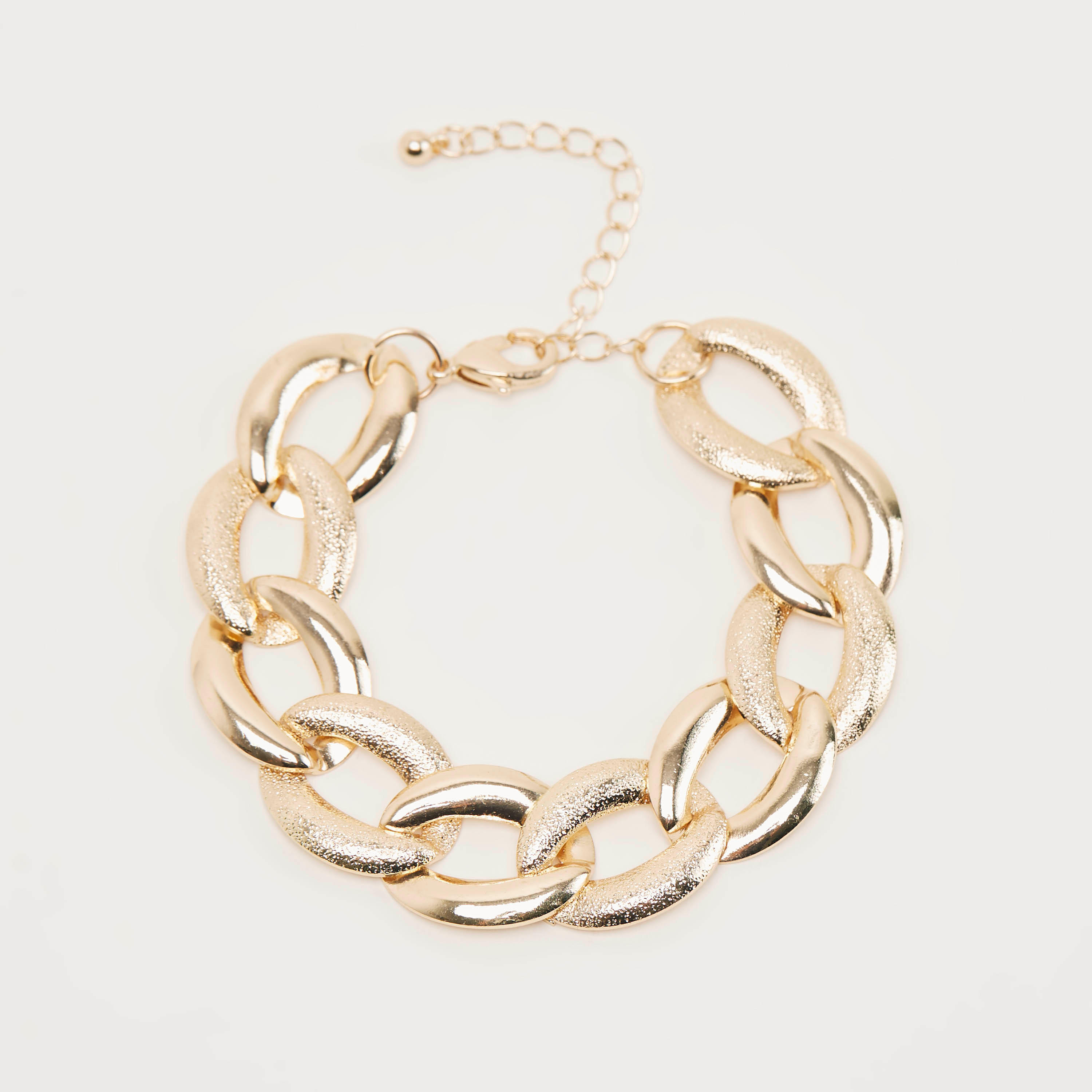 Metallic Chain Link Bracelet with Lobster Clasp-women-watchesandjewellery-jewellery-banglesandbracelets-image-1