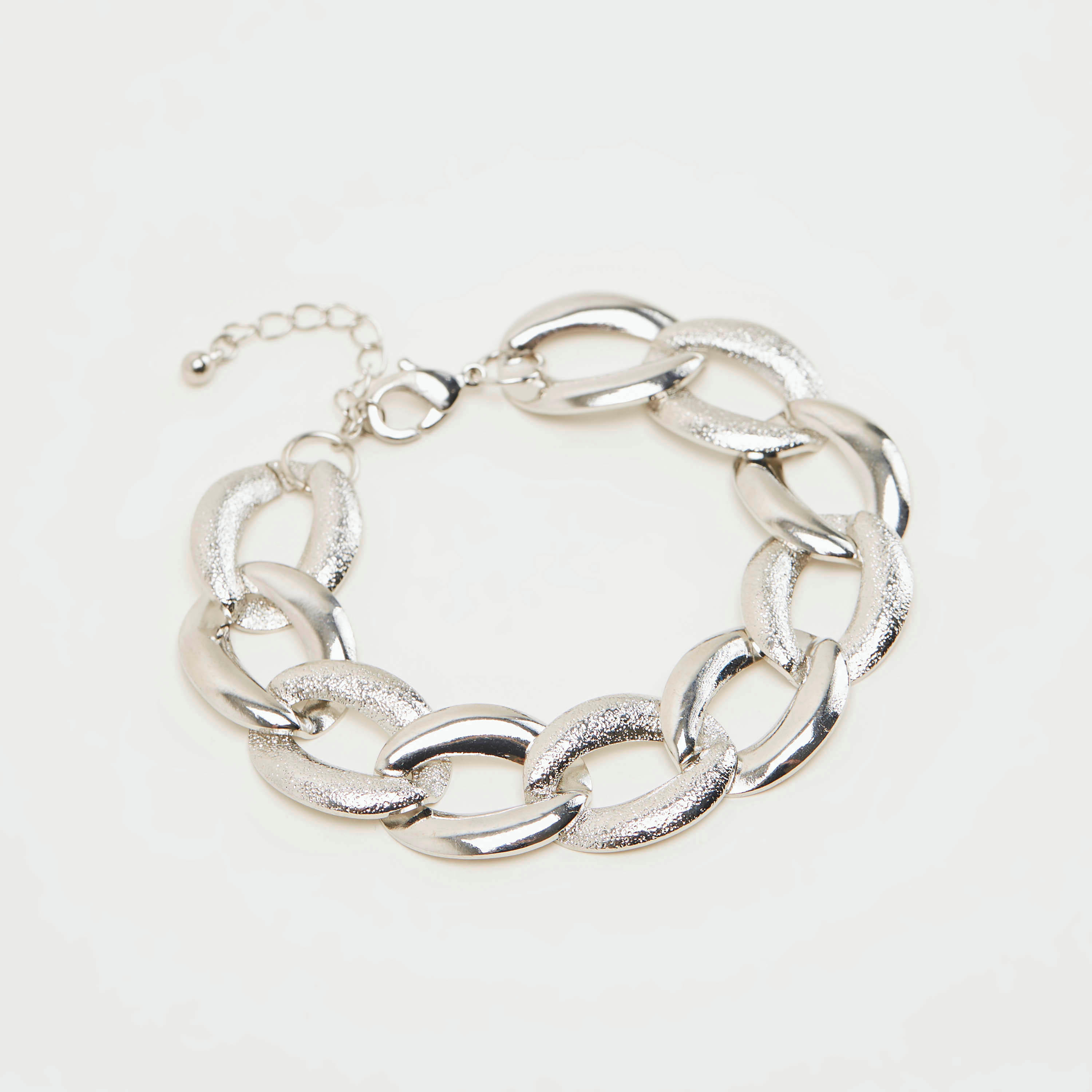 Metallic Chain Link Bracelet with Lobster Clasp-women-watchesandjewellery-jewellery-banglesandbracelets-image-1