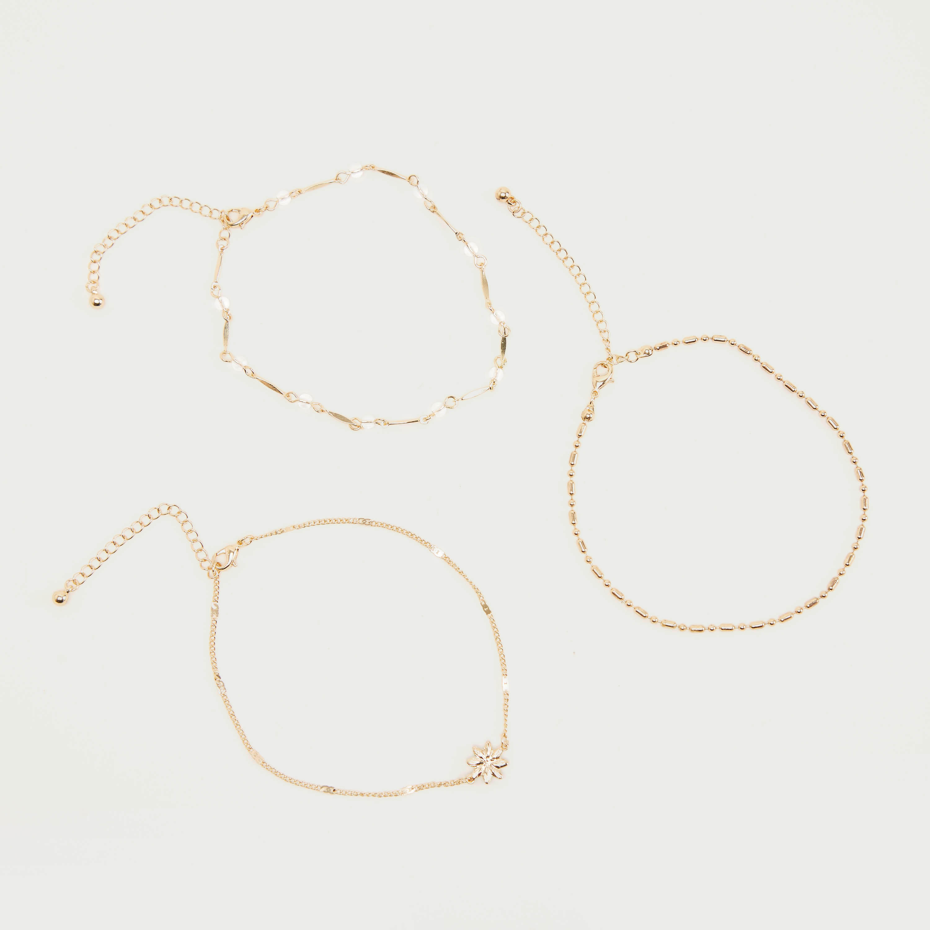 خلخال مزين بمشبك إغلاق - طقم من 3 قطع-women-watchesandjewellery-jewellery-anklets-image-3