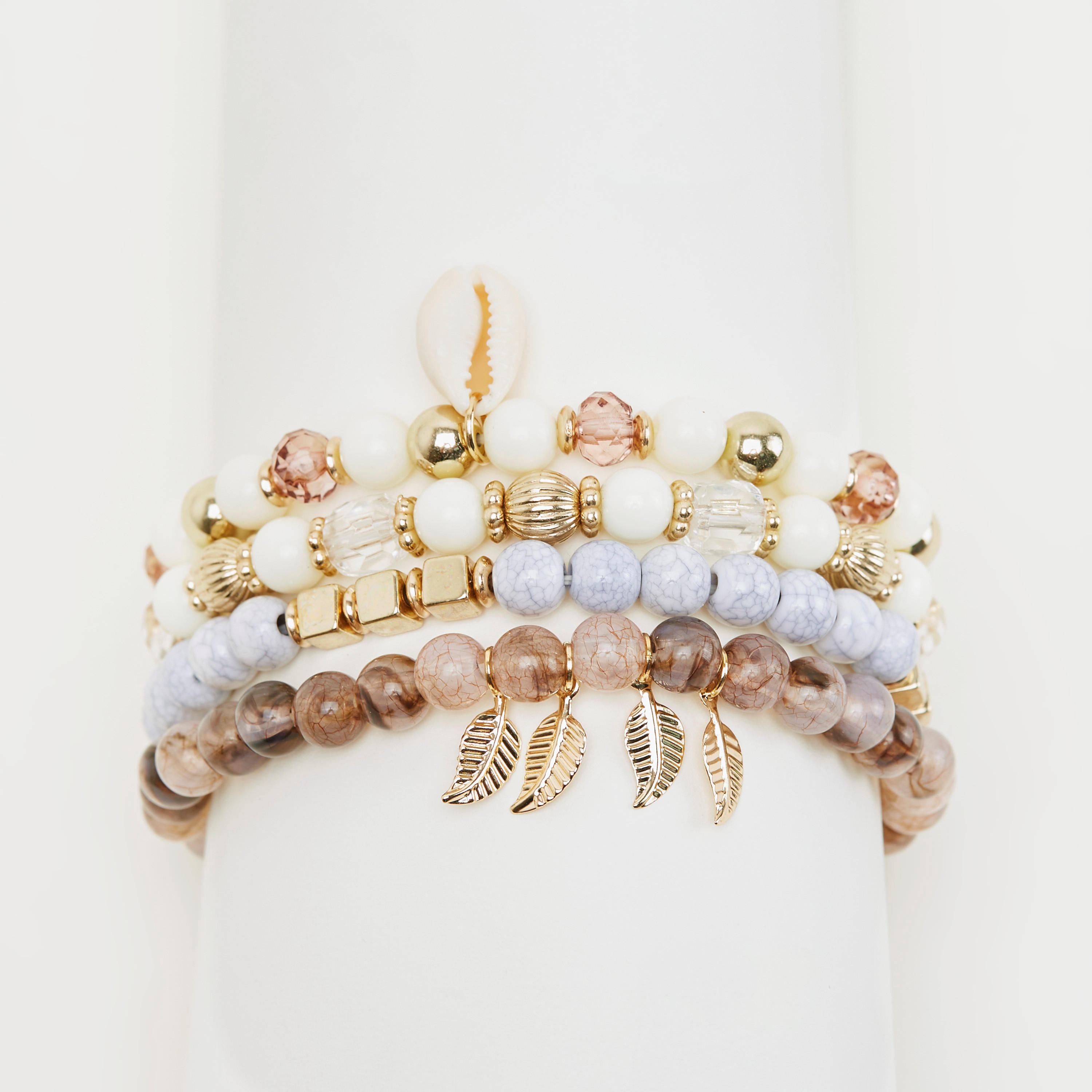 أساور مزيّنة- طقم من 4 قطع-women-watchesandjewellery-jewellery-banglesandbracelets-image-1