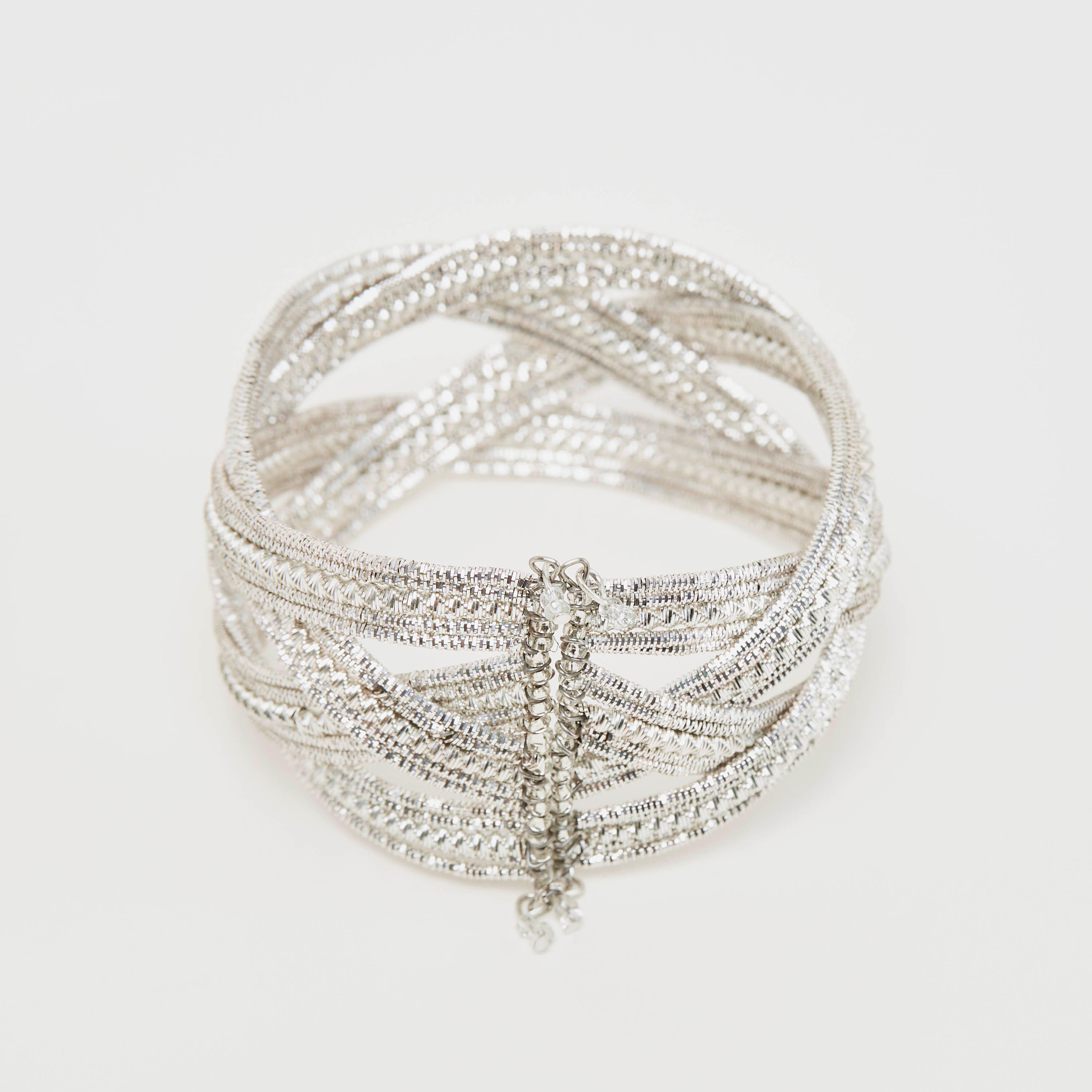 سوار ميتاليك بتصاميم متقاطعة-women-watchesandjewellery-jewellery-banglesandbracelets-image-1