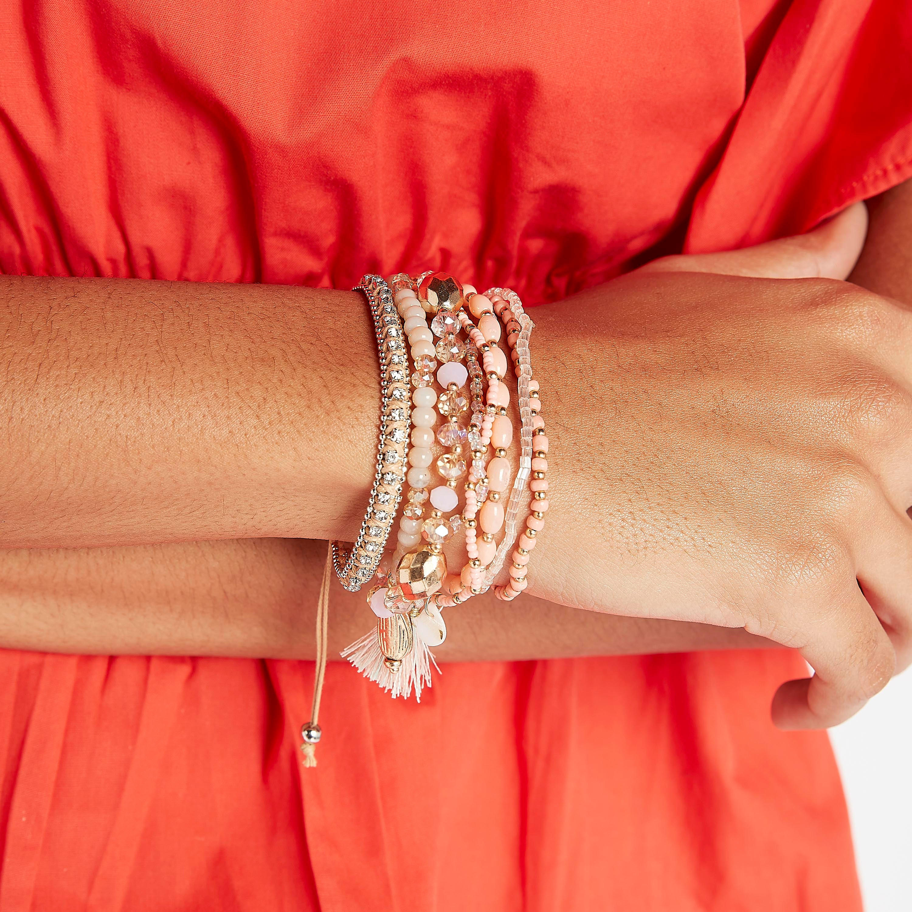 أساور متنوعة مزيّنة بالخرز - طقم من 8-women-watchesandjewellery-jewellery-banglesandbracelets-image-2
