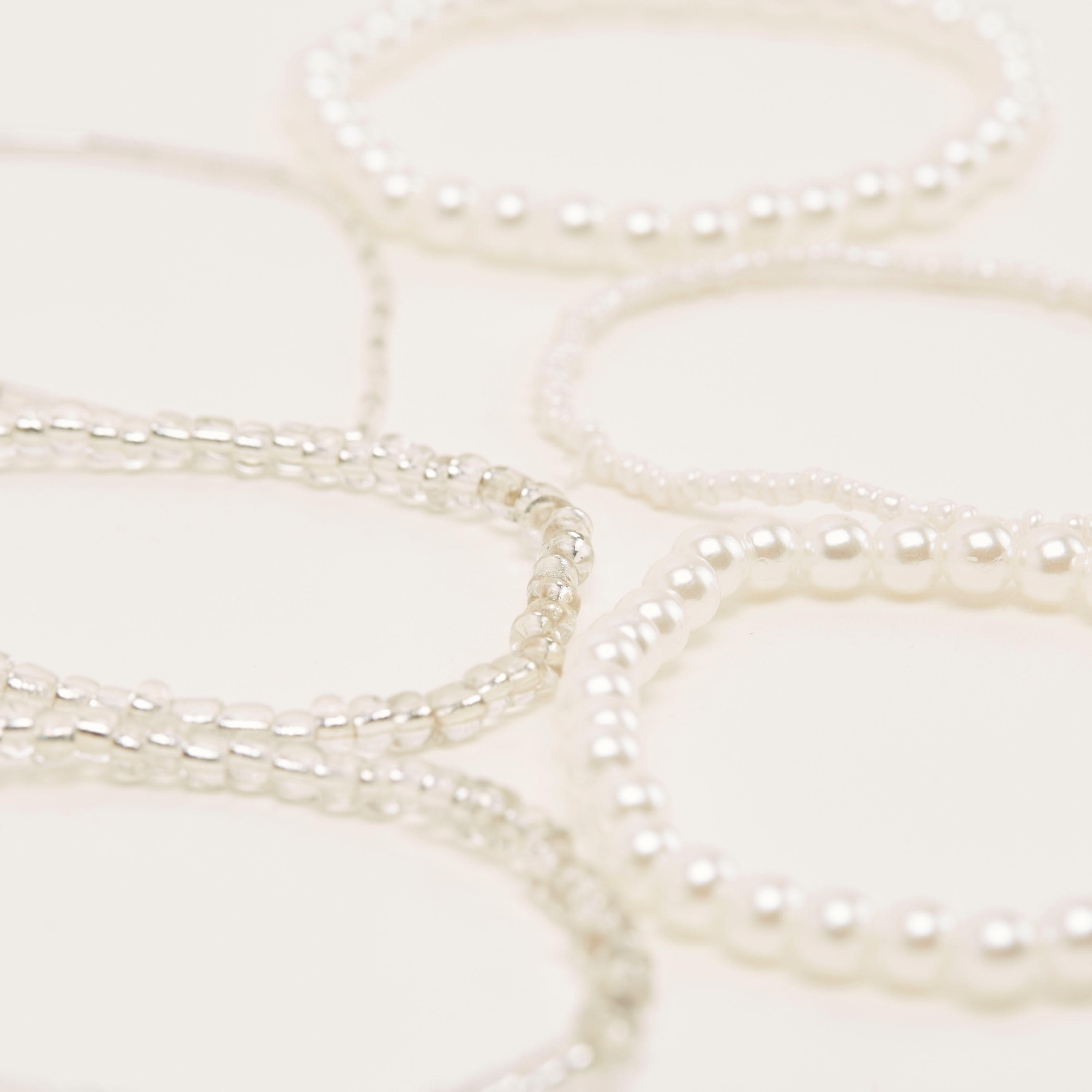 أساور مطّاطيّة مزيّنة باللّؤلؤ - طقم من 12-women-watchesandjewellery-jewellery-banglesandbracelets-image-3