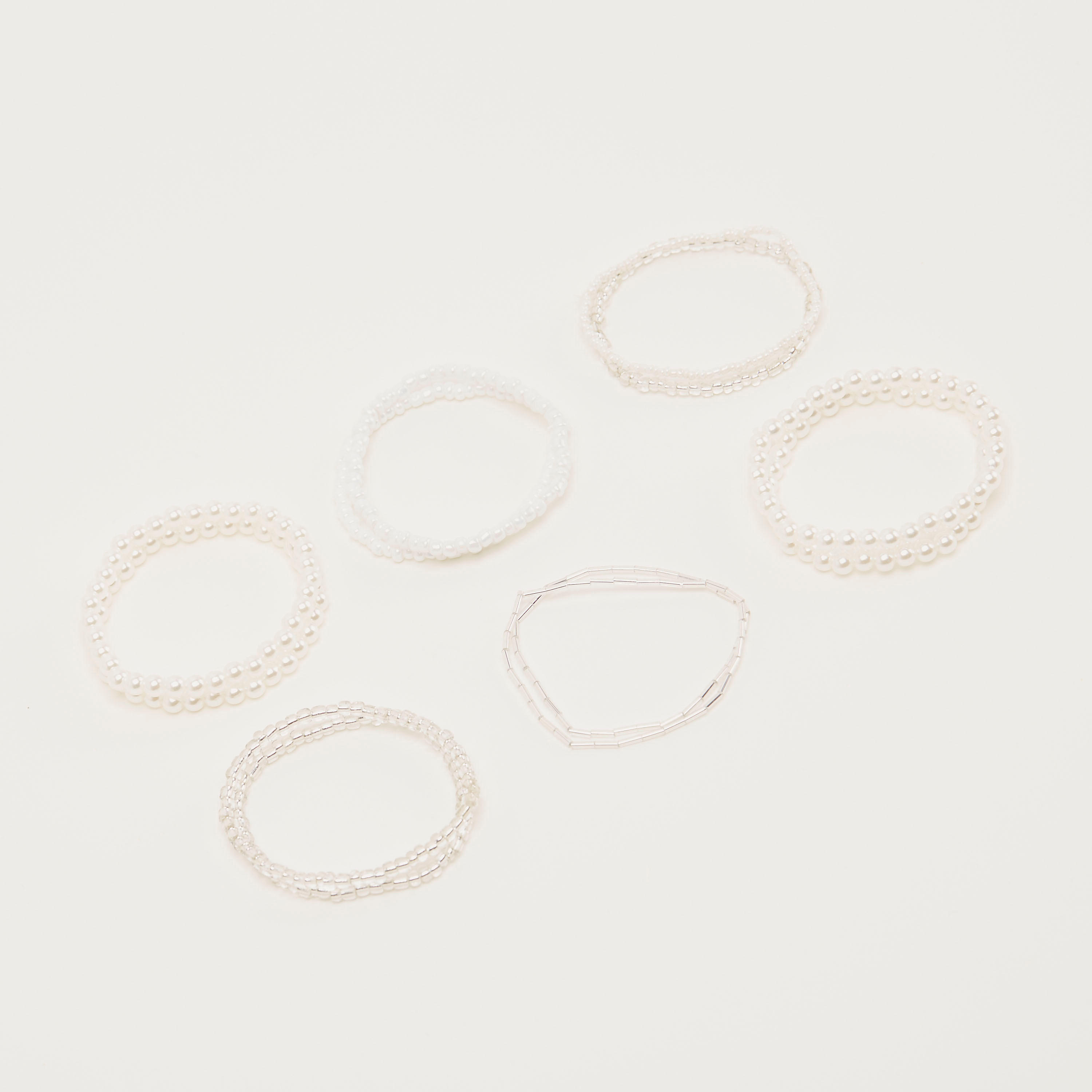 أساور مطّاطيّة مزيّنة باللّؤلؤ - طقم من 12-women-watchesandjewellery-jewellery-banglesandbracelets-image-4
