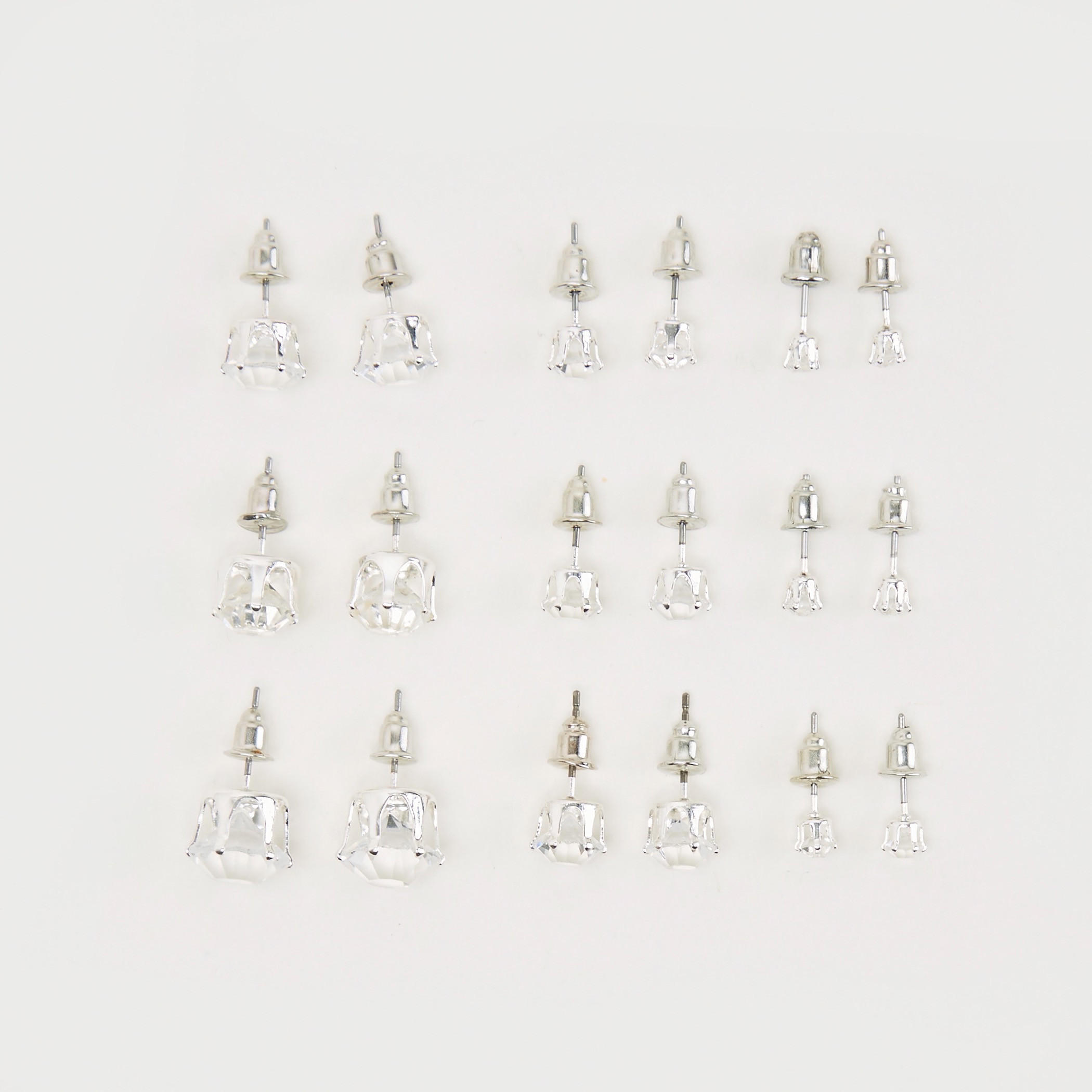 طقم حلقان مرصّع بتزيينات - 9 قطع-women-watchesandjewellery-jewellery-earrings-image-1