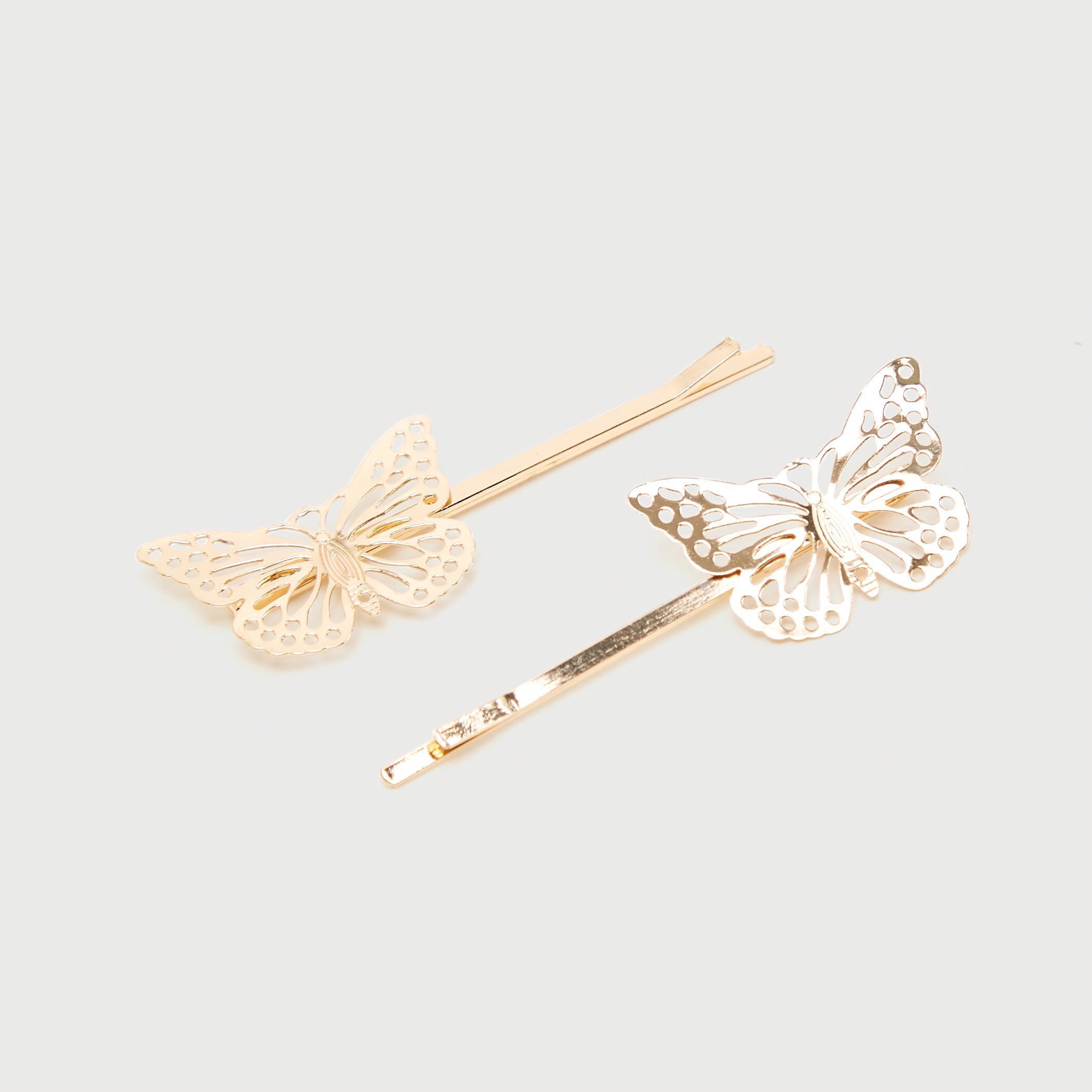 مشبك شعر ميتاليك بزينة فراشة - طقم من 2-women-hairaccessories-image-1