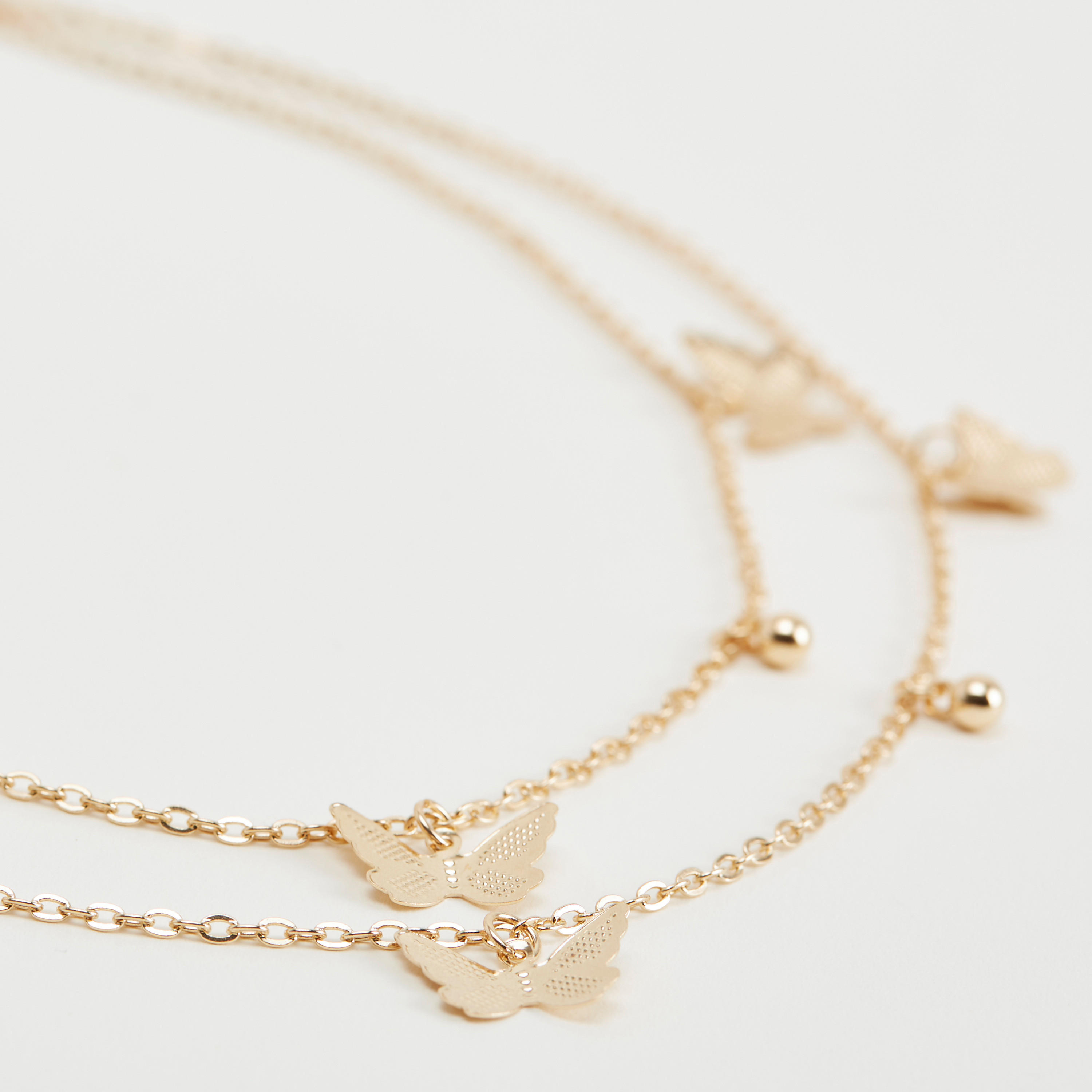 عقد متعدد الطبقات بدلّاية فراشة ميتاليك ومشبك إغلاق-women-watchesandjewellery-jewellery-necklacesandpendants-image-3