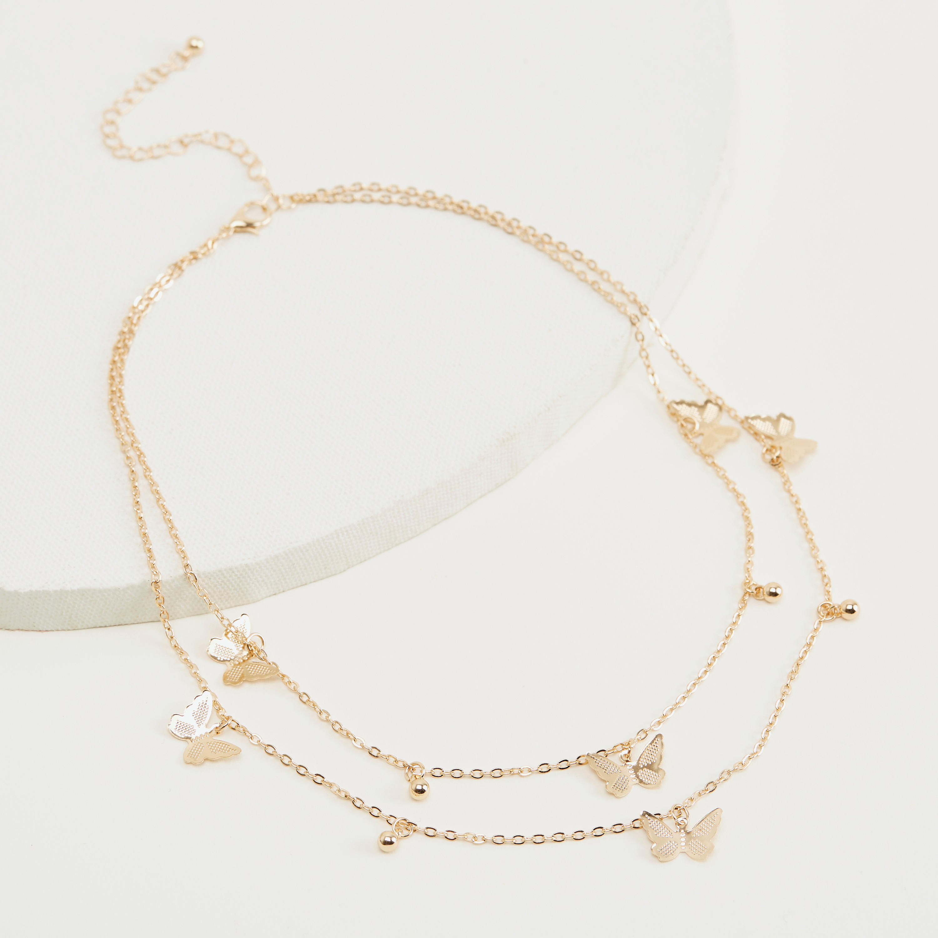 عقد متعدد الطبقات بدلّاية فراشة ميتاليك ومشبك إغلاق-women-watchesandjewellery-jewellery-necklacesandpendants-image-5
