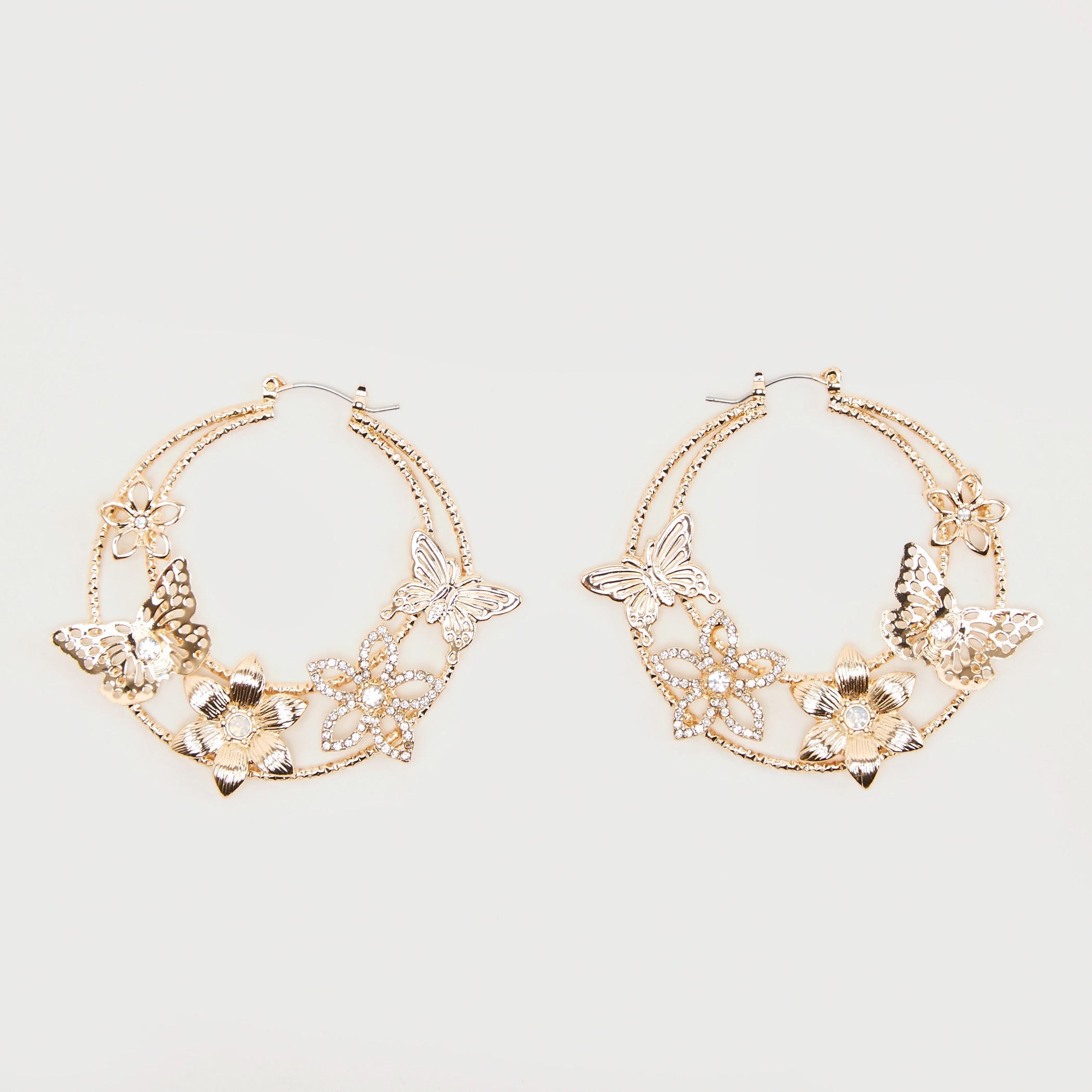 Embellished Hoop Earrings with Butterfly and Floral Accents-women-watchesandjewellery-jewellery-earrings-image-3