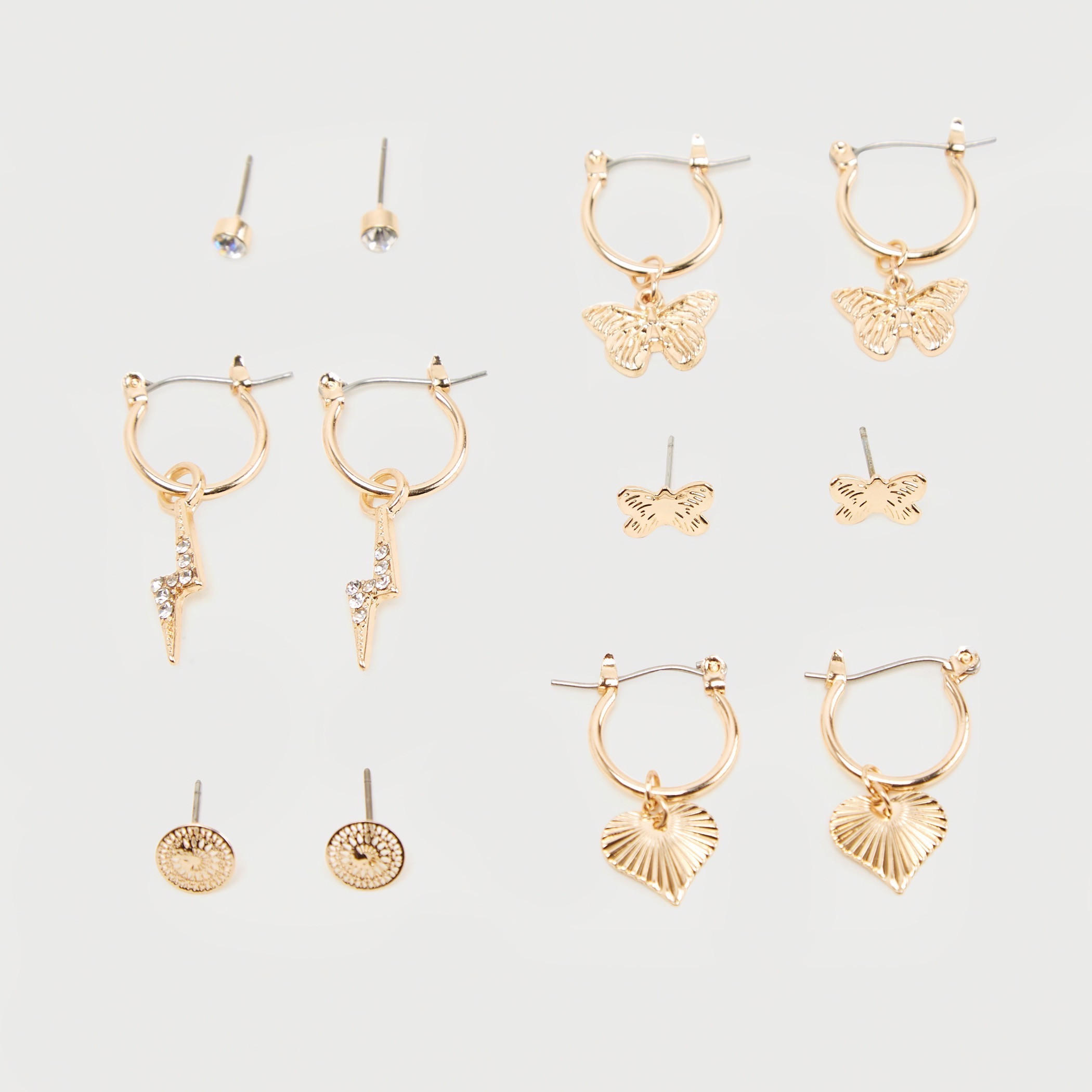 حلقان بتزيينات متنوعة - طقم من 6-women-watchesandjewellery-jewellery-earrings-image-1