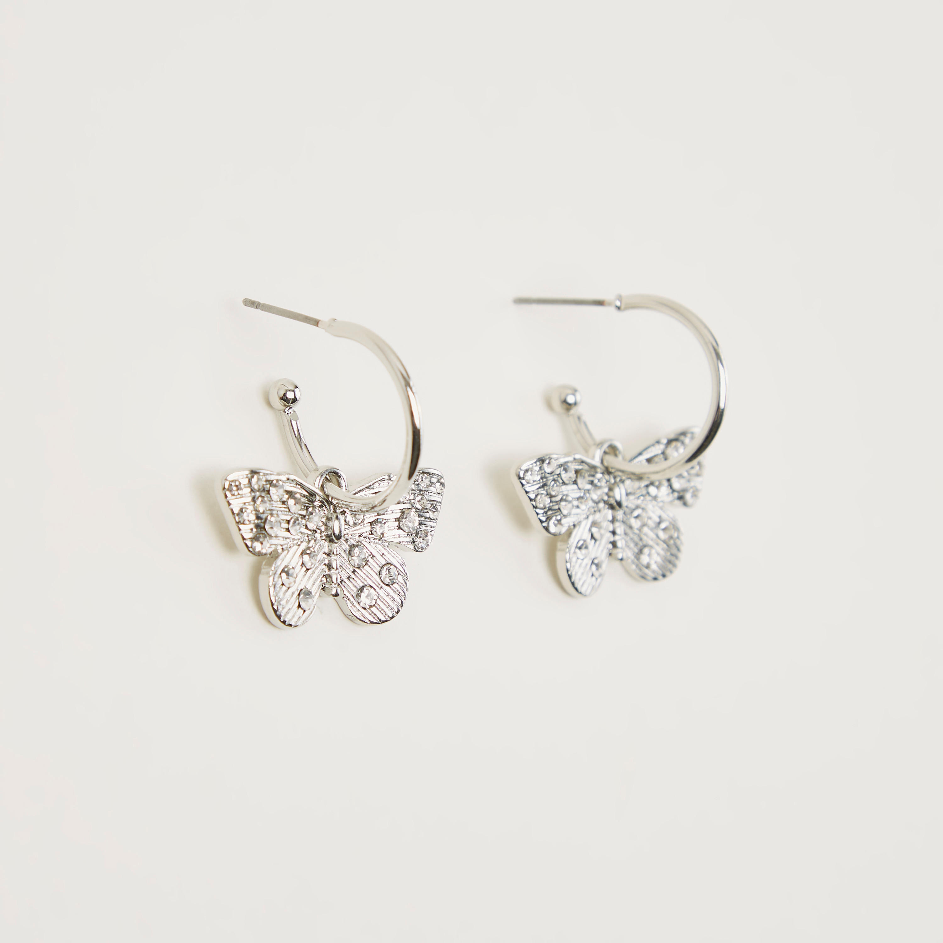 Stone-Studded Butterfly Shaped Dangler Earrings-women-watchesandjewellery-jewellery-earrings-image-1