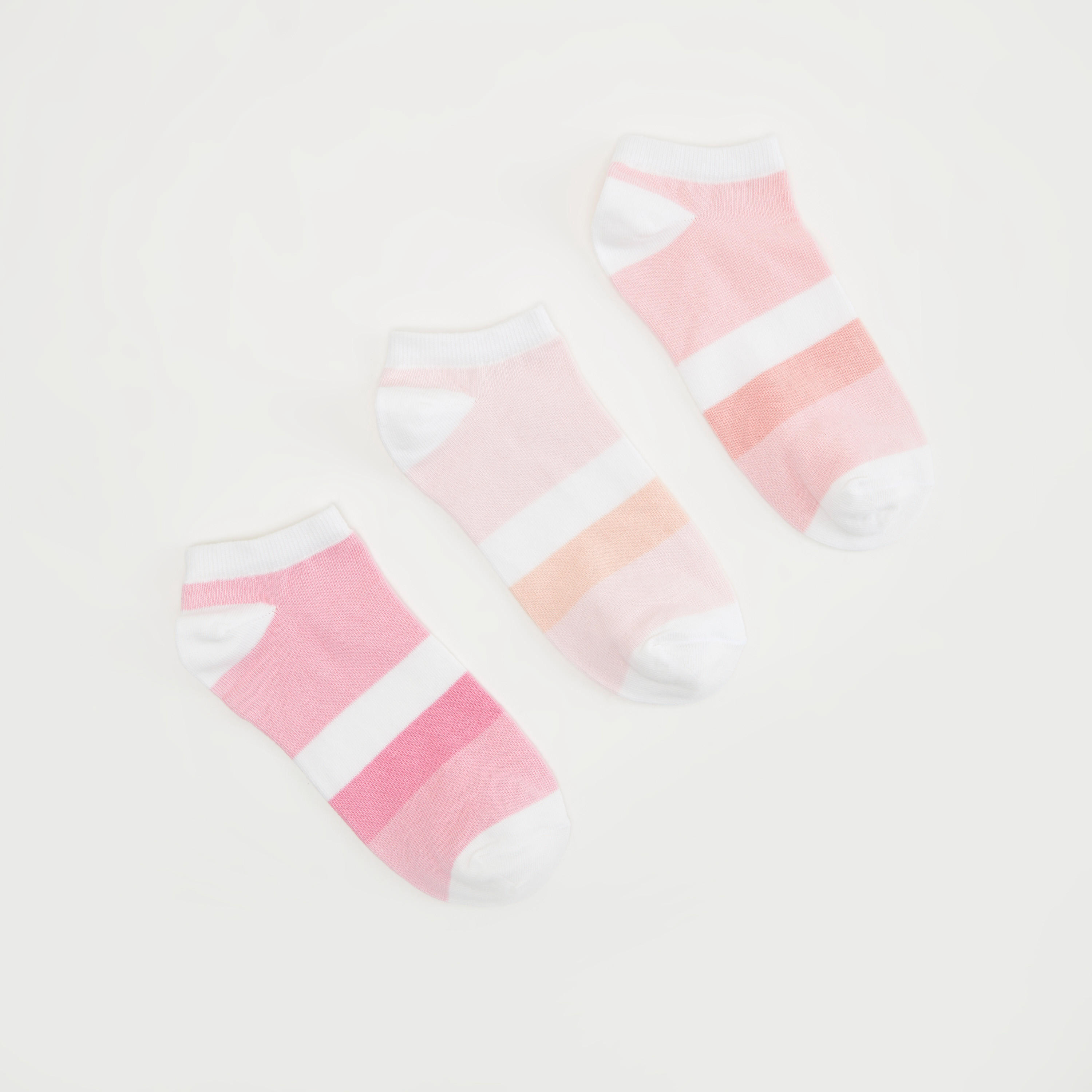جوارب مخطّطة بطول الكاحل - طقم من 3 أزواج-women-socksandstockings-image-1
