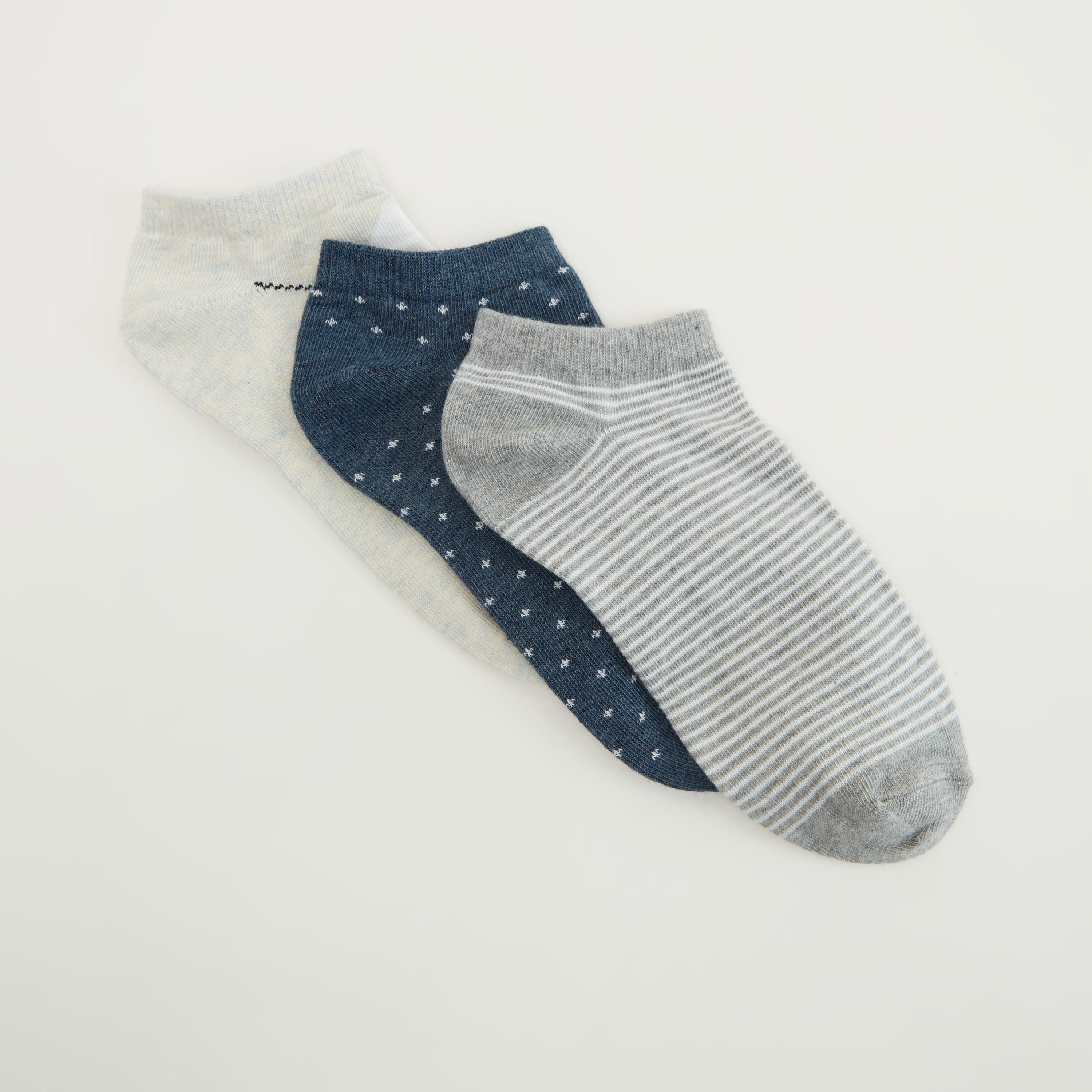 Textured Ankle Length Socks - Set of 3-women-socksandstockings-image-2