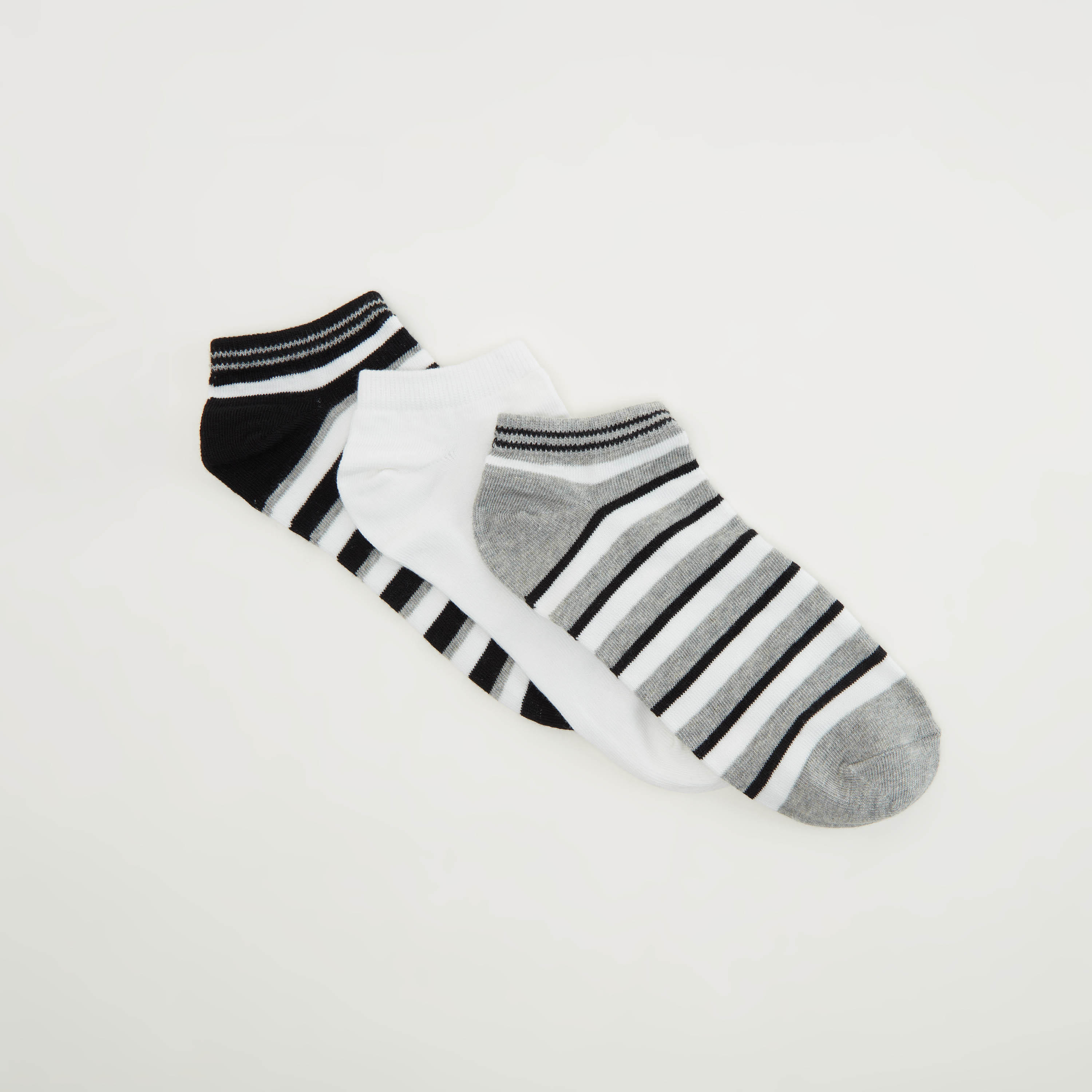 Set of 3 - Assorted Striped Ankle Length Socks-women-socksandstockings-image-2