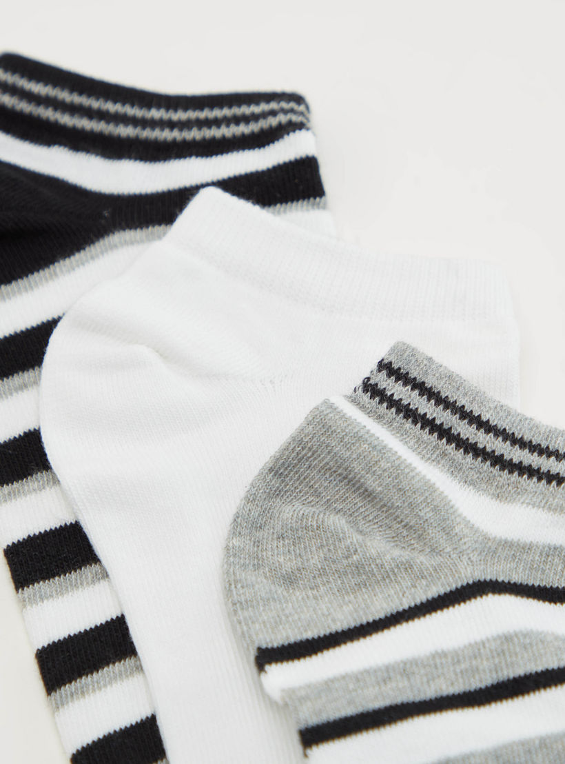 Set of 3 - Assorted Striped Ankle Length Socks-women-socksandstockings-image-3