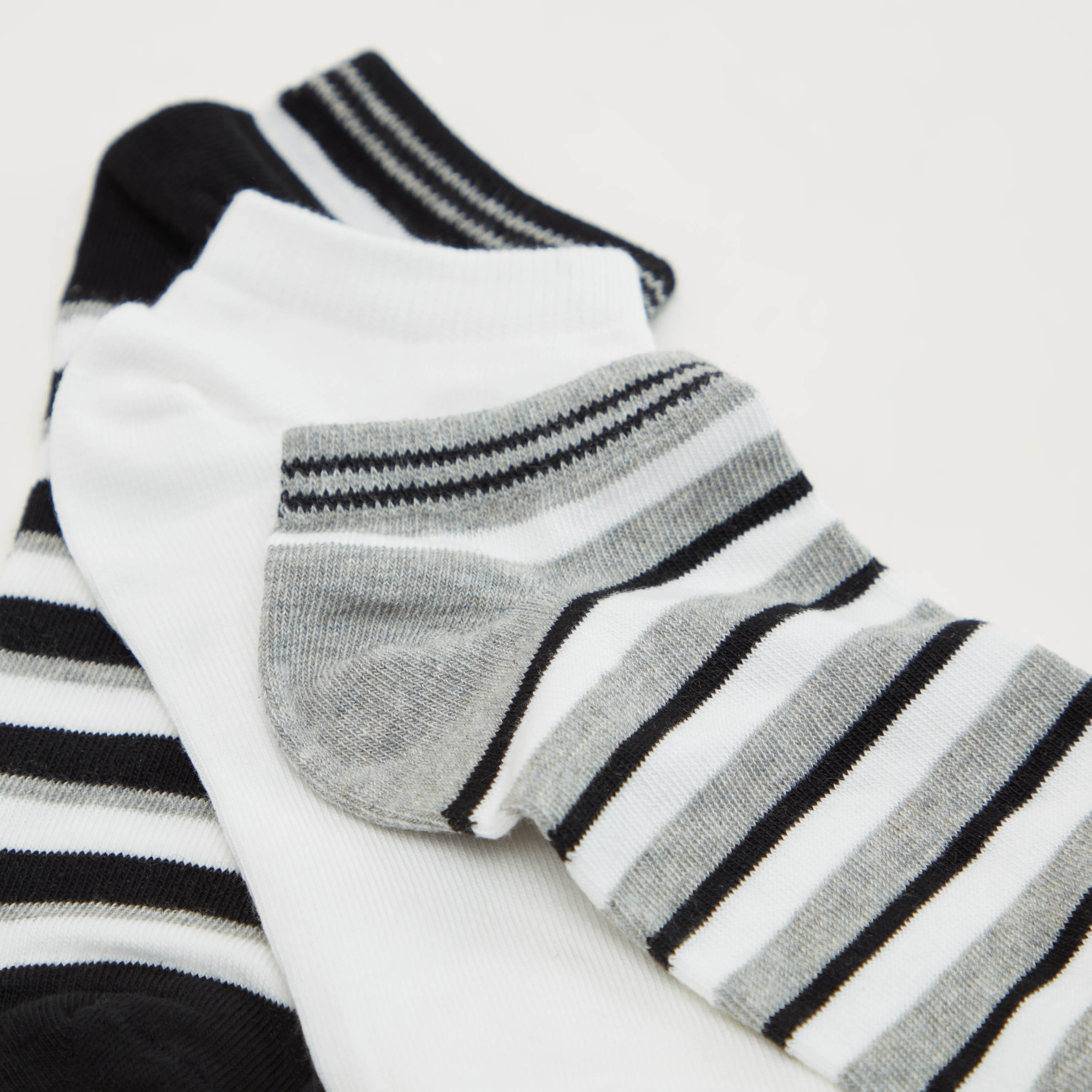 Set of 3 - Assorted Striped Ankle Length Socks-women-socksandstockings-image-4