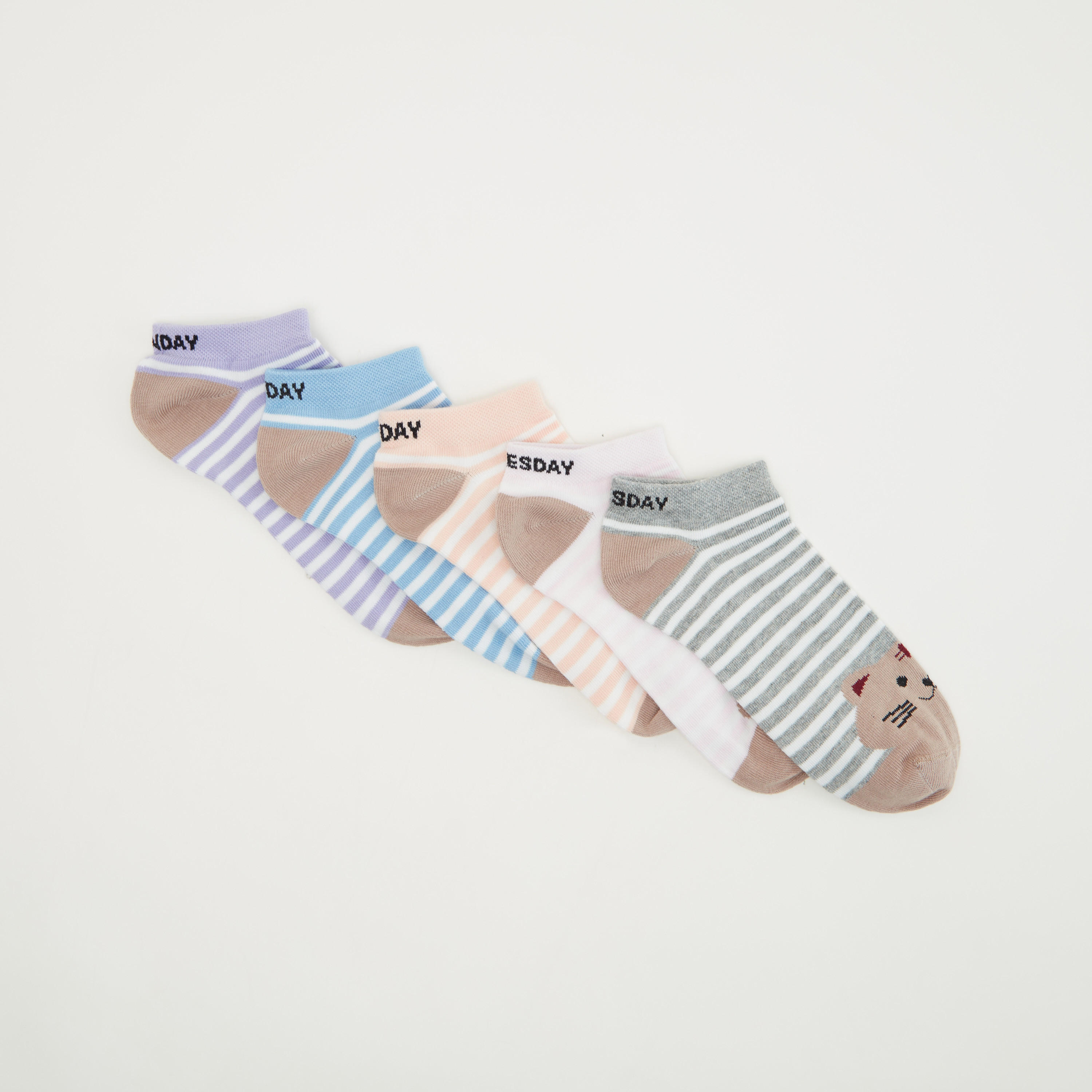 جوارب مخطّطة بطول الكاحل - طقم من 5-women-socksandstockings-image-2