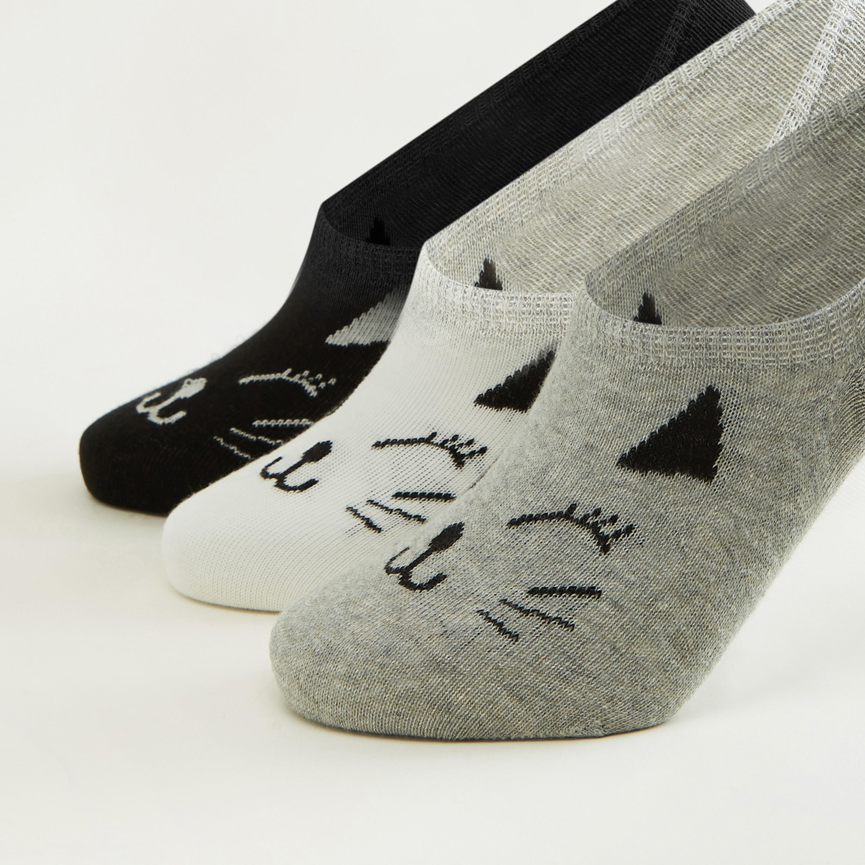 جوارب غير مرئية بطبعات - طقم من 3 أزواج-women-socksandstockings-image-2