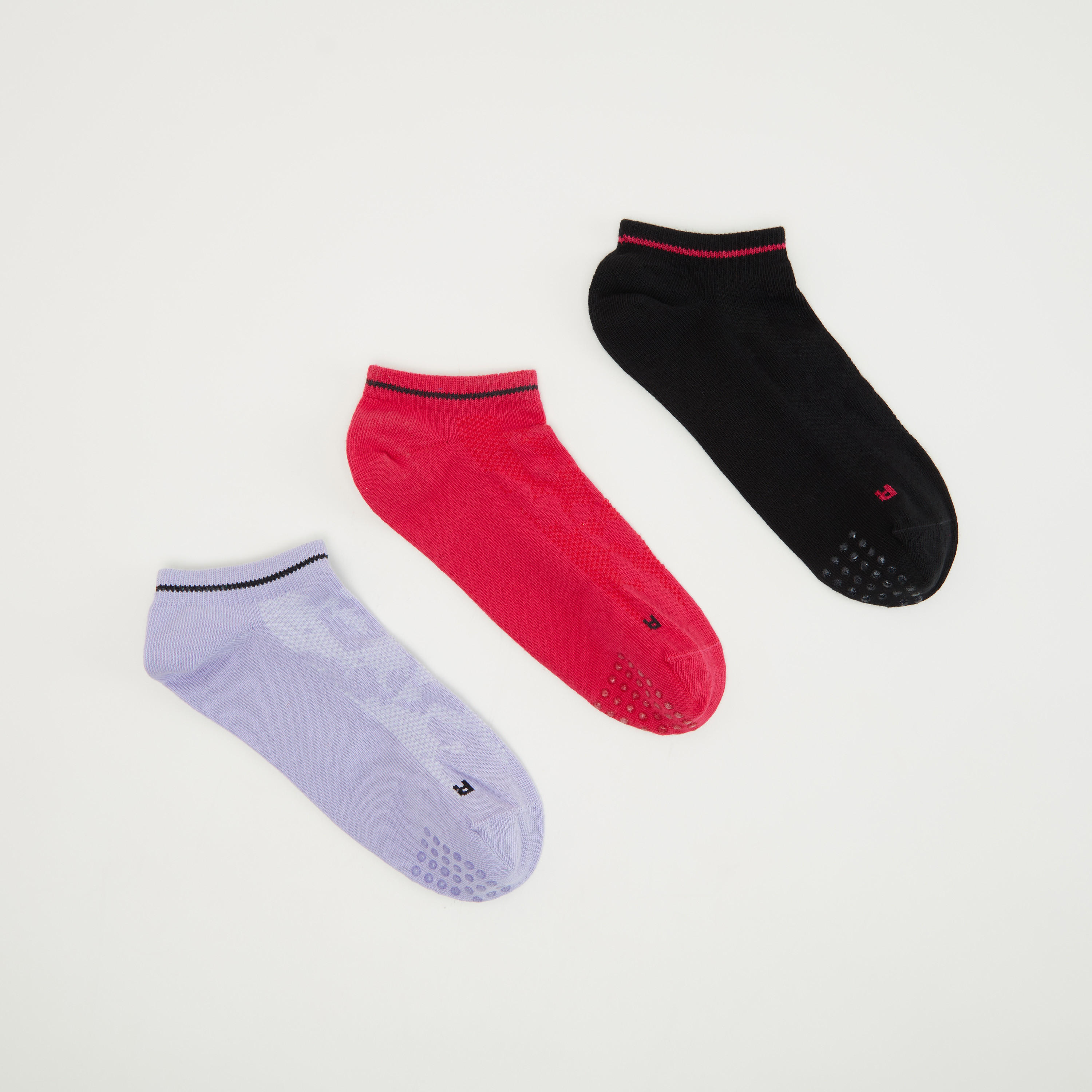 Set of 3 - Solid Ankle Length Socks-women-socksandstockings-image-1