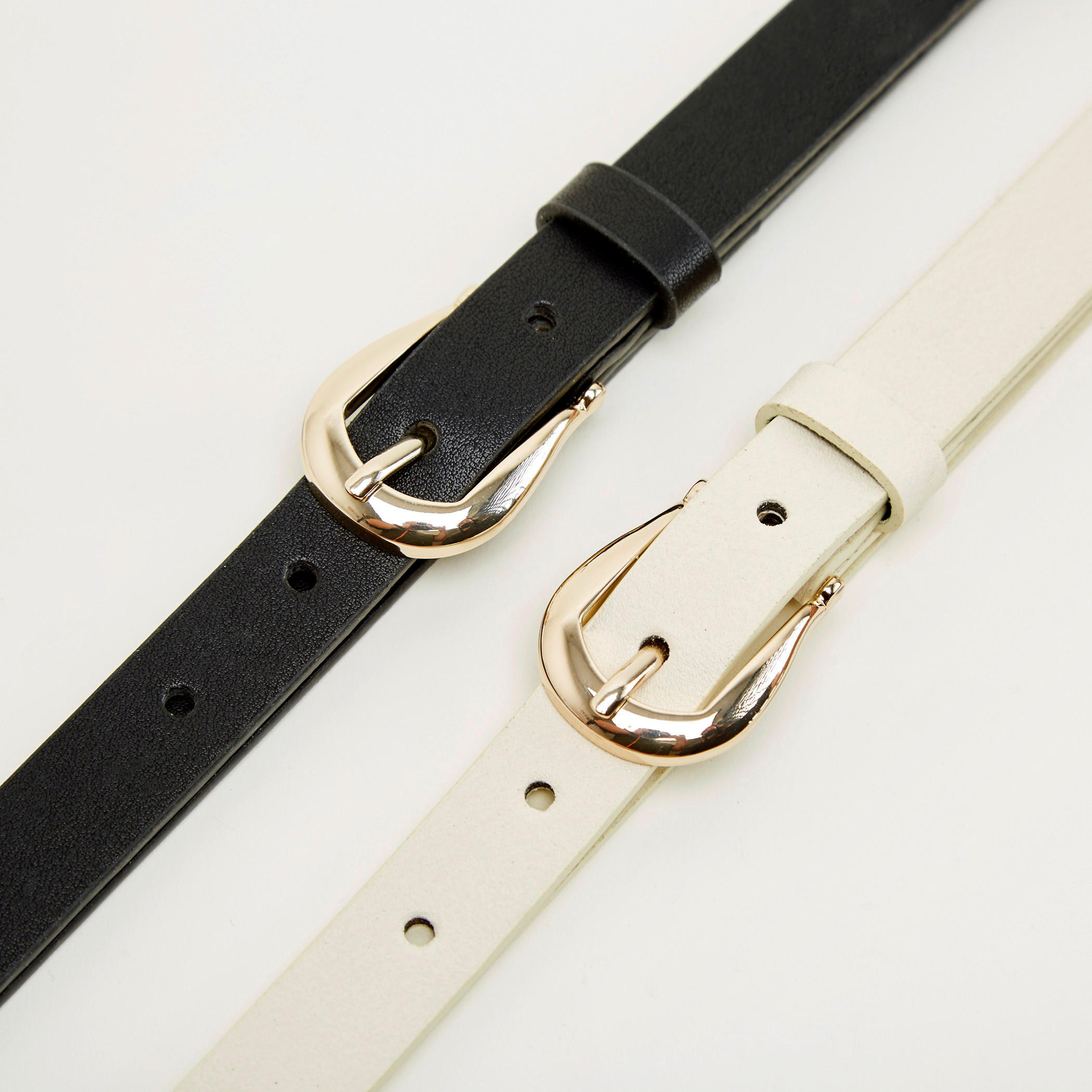 Set of 2 - Solid Waist Belt with Buckle Closure-women-clothingaccessories-belts-image-2