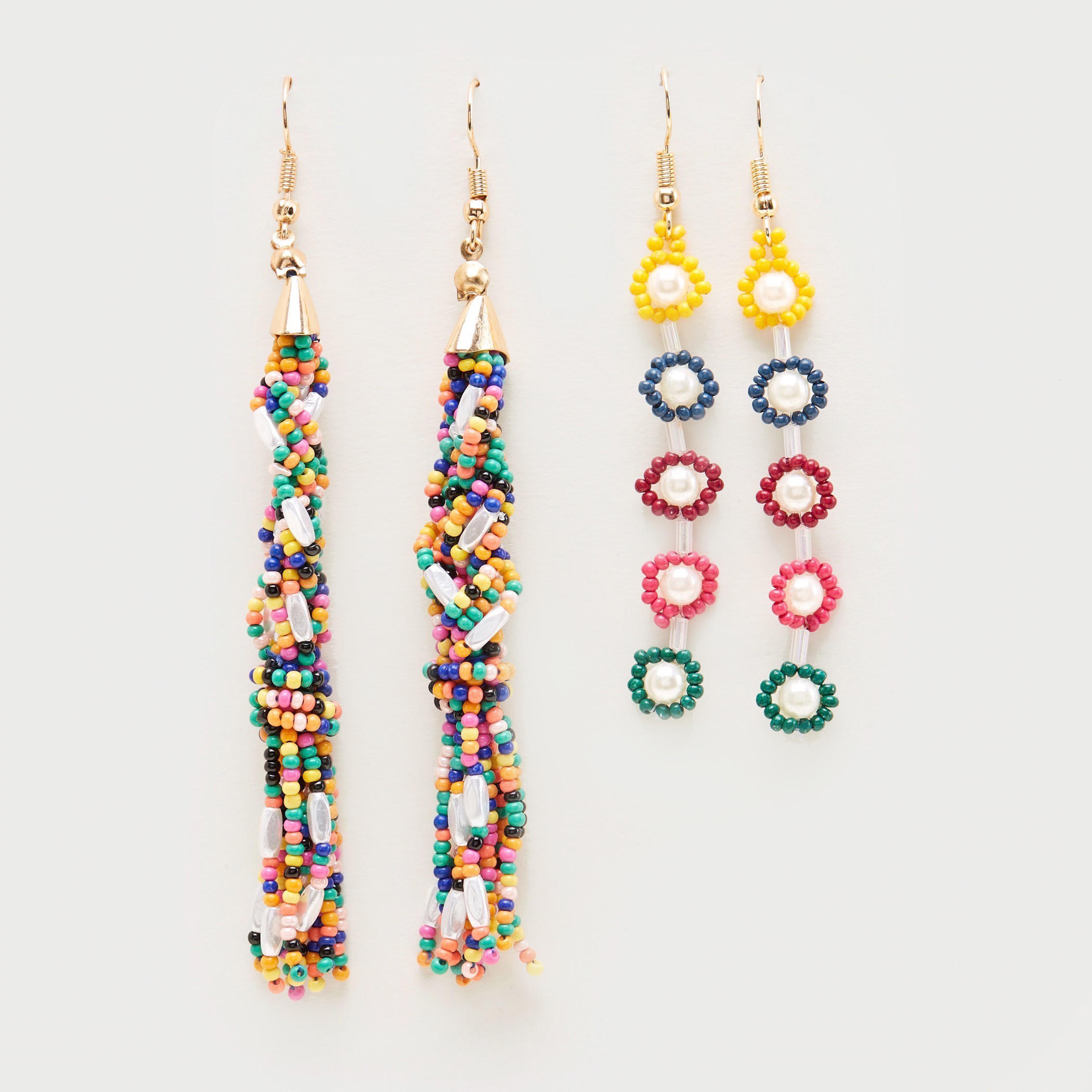 حلقان متدلية مزينة بالخرز - طقم من 2-women-watchesandjewellery-jewellery-earrings-image-1