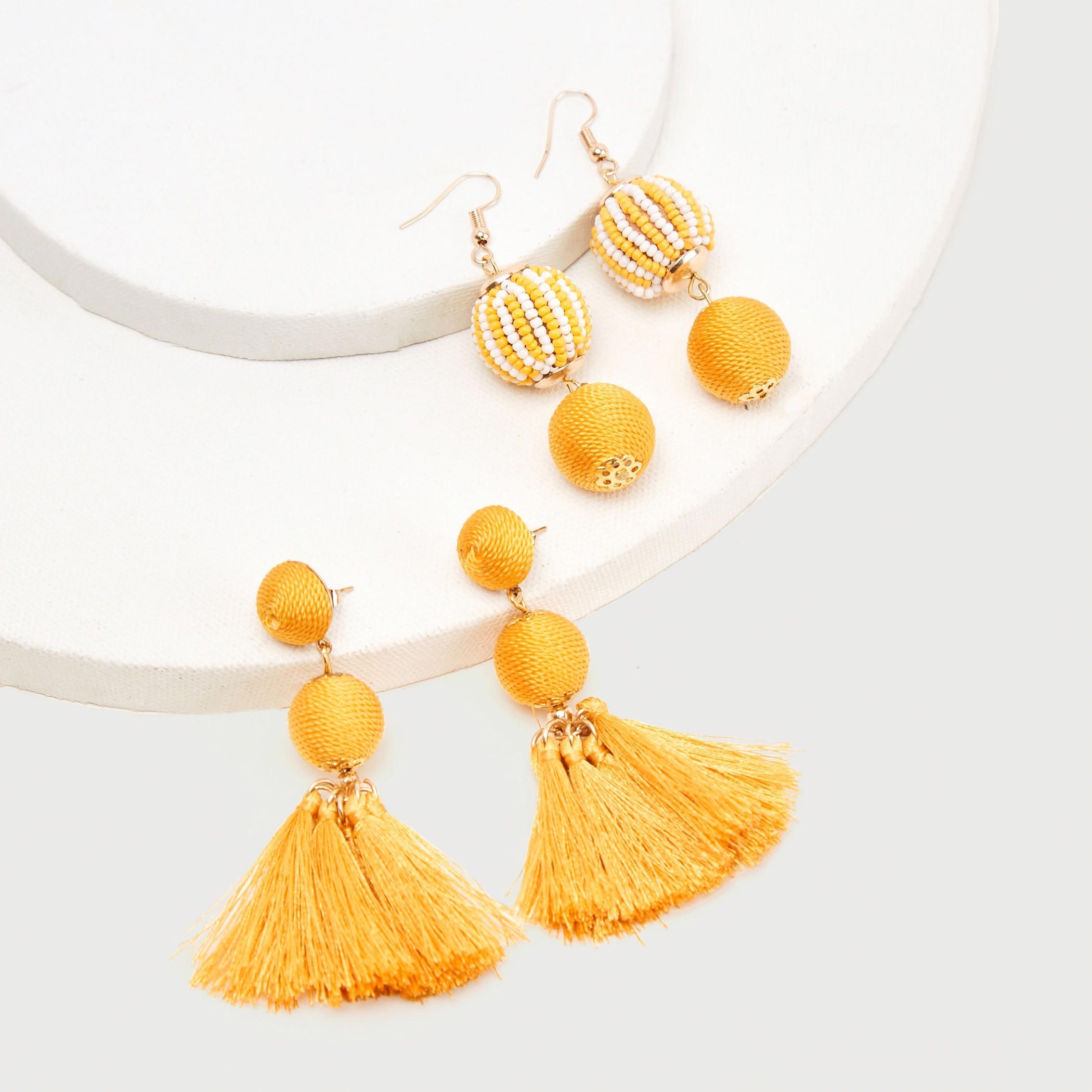 حلقان متدليّة بتزيينات متنوعة - طقم من 2-women-watchesandjewellery-jewellery-earrings-image-2