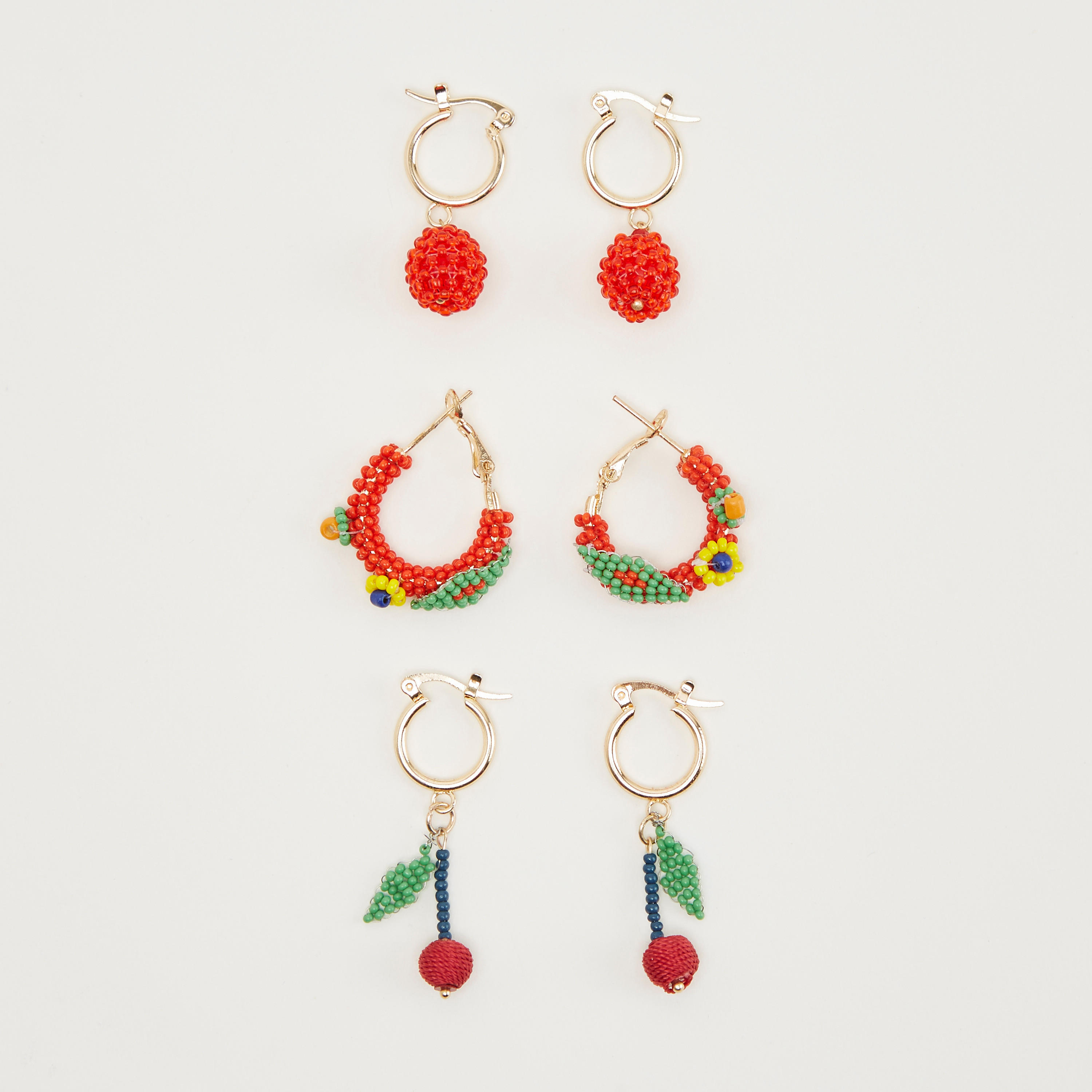 حلقان متدلية مزيّنة بخطّاف إغلاق - طقم من 3-women-watchesandjewellery-jewellery-earrings-image-1