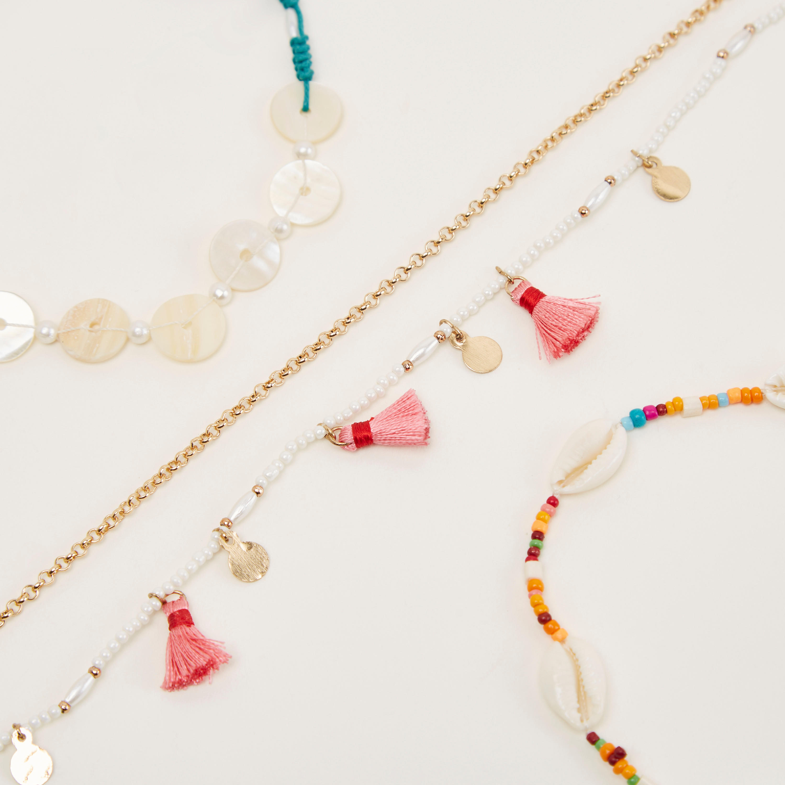 خلخال ميتاليك مزيّن بمشبك إغلاق - طقم من 4-women-watchesandjewellery-jewellery-anklets-image-3