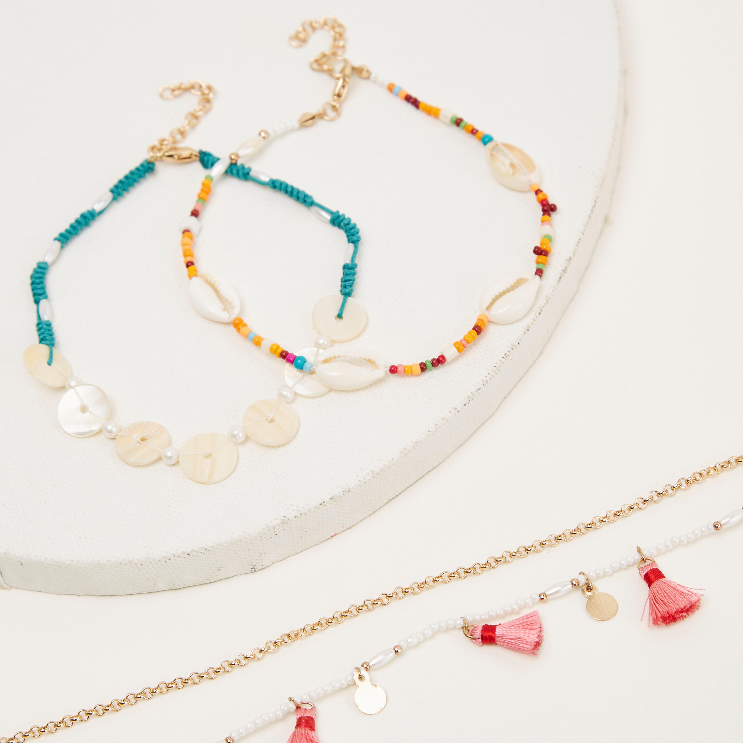 خلخال ميتاليك مزيّن بمشبك إغلاق - طقم من 4-women-watchesandjewellery-jewellery-anklets-image-5