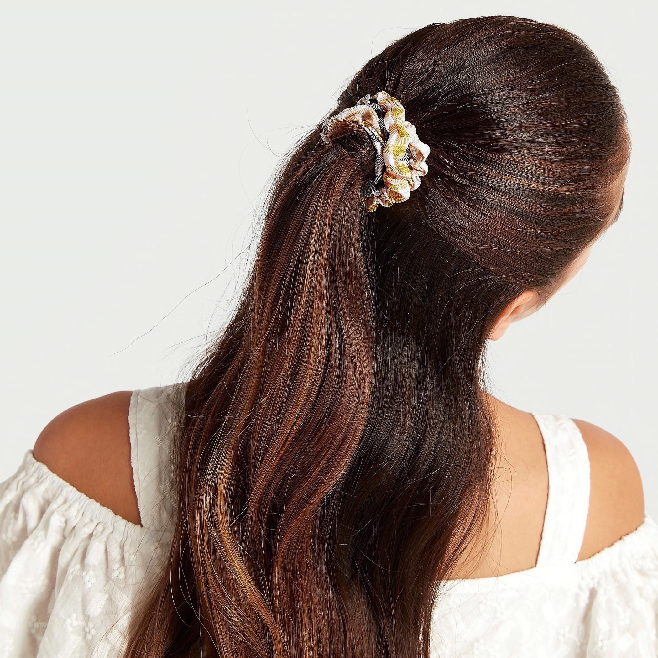 ربطة شعر مطّاطيّة كاروهات - طقم من 6-women-hairaccessories-image-2