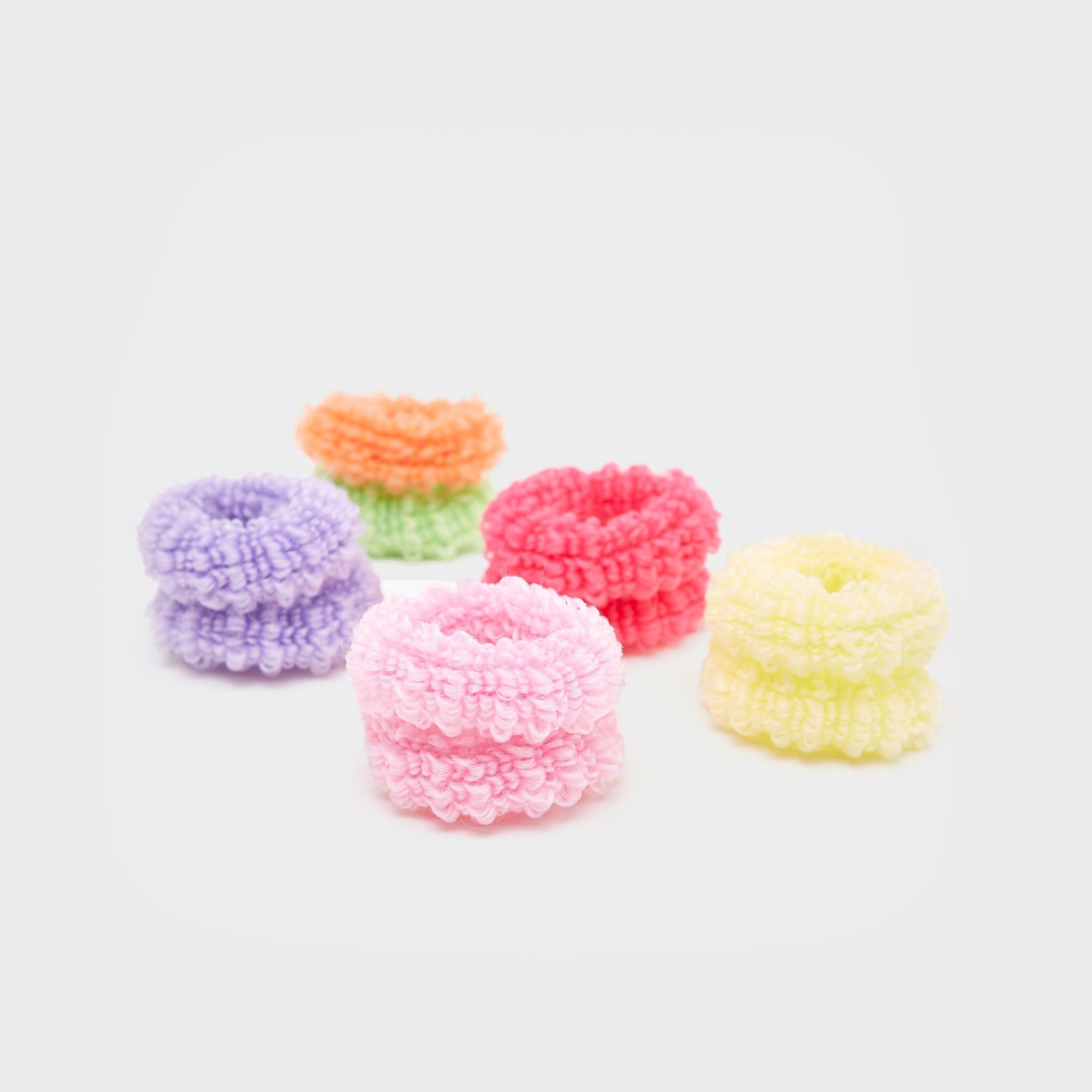 Set of 6 - Textured Elasticated Hair Tie-women-hairaccessories-image-1