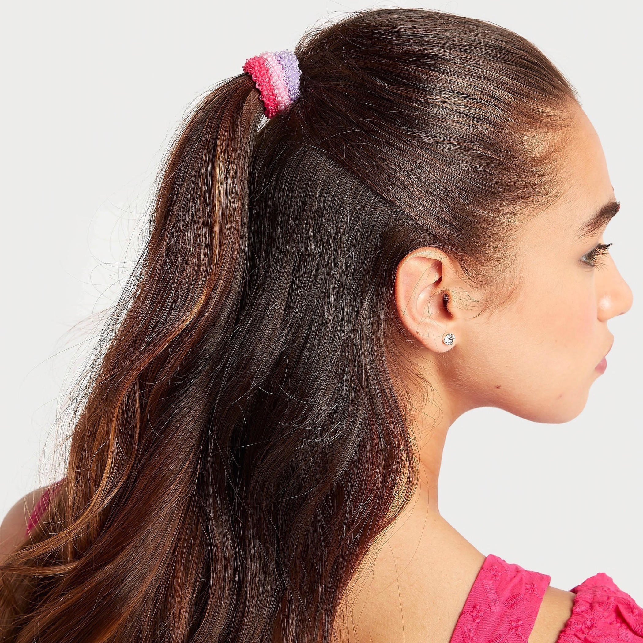 Set of 6 - Textured Elasticated Hair Tie-women-hairaccessories-image-2