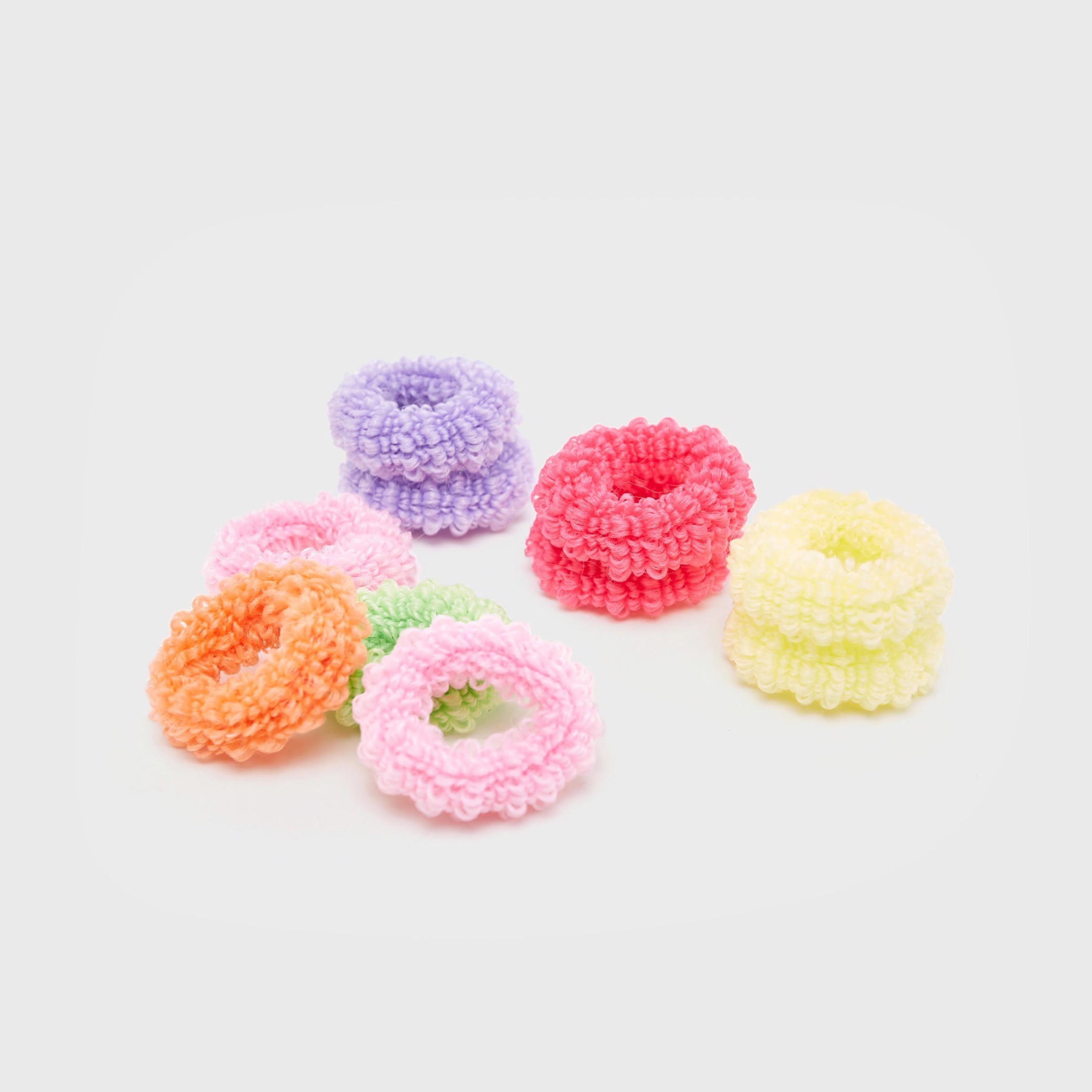 Set of 6 - Textured Elasticated Hair Tie-women-hairaccessories-image-3